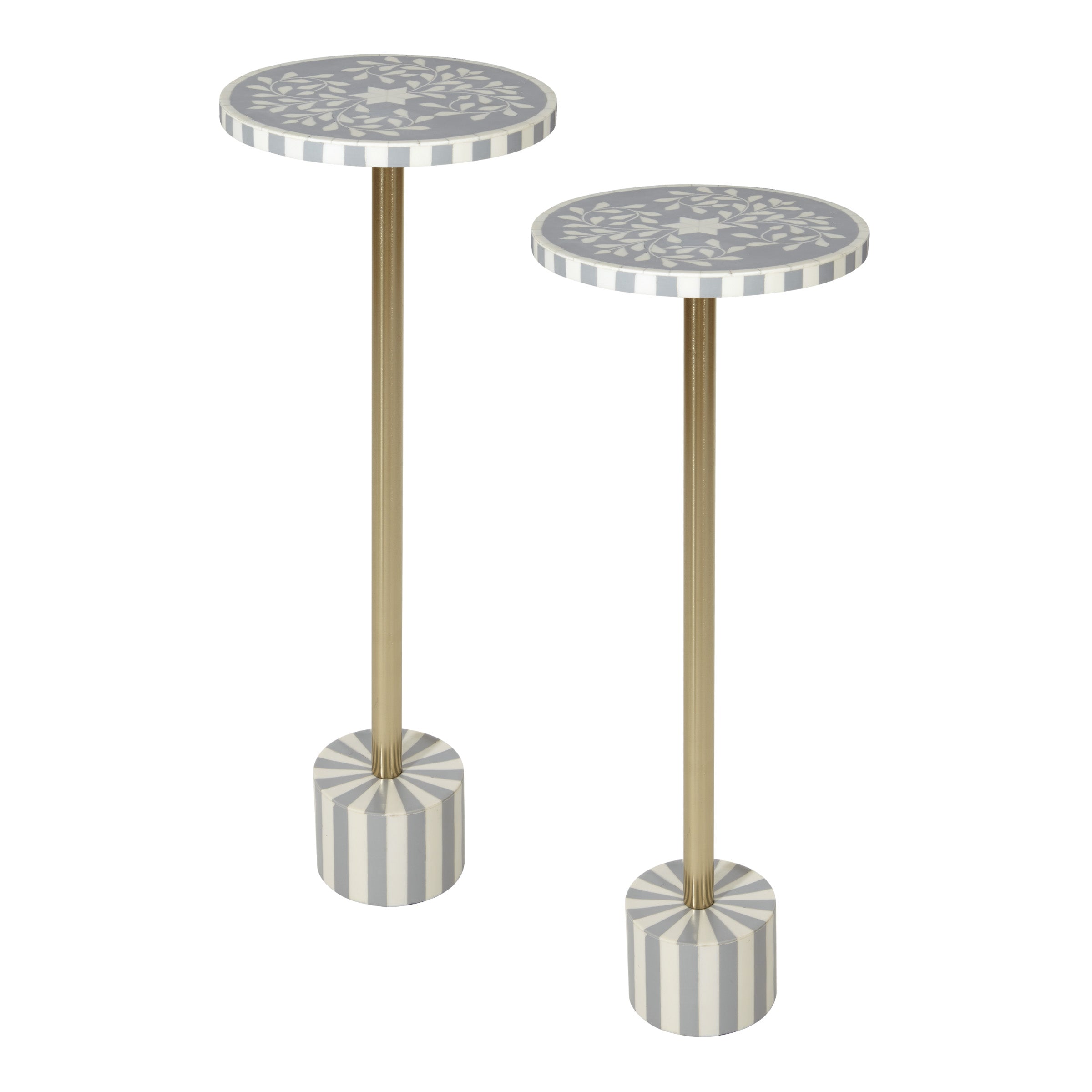 Mosaic Grey and White Accent Table - Light Grey/White