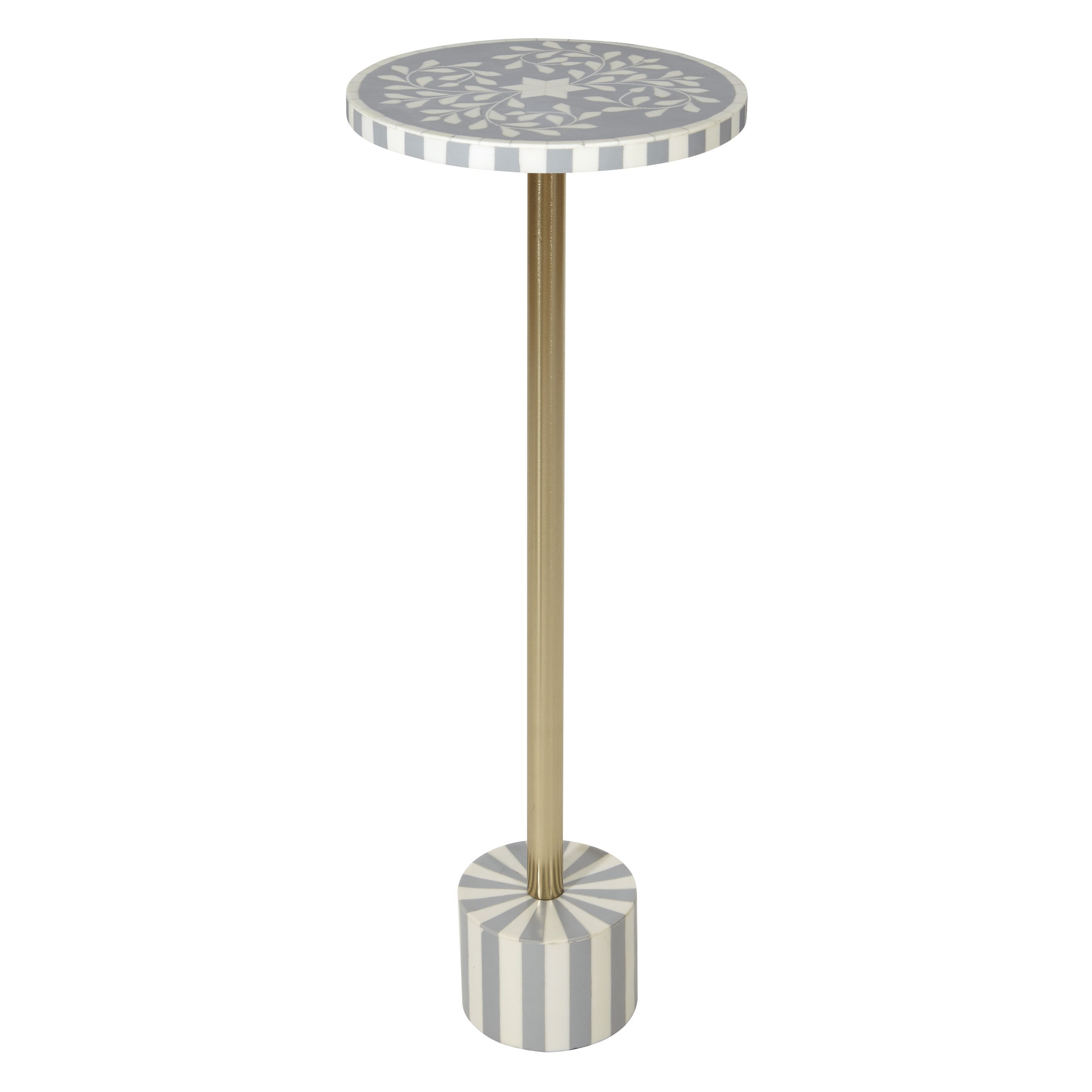 Mosaic Grey and White Accent Table - Light Grey/White