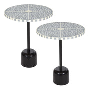 Mosaic Grey and White Accent Table - Black/ White/Light Grey