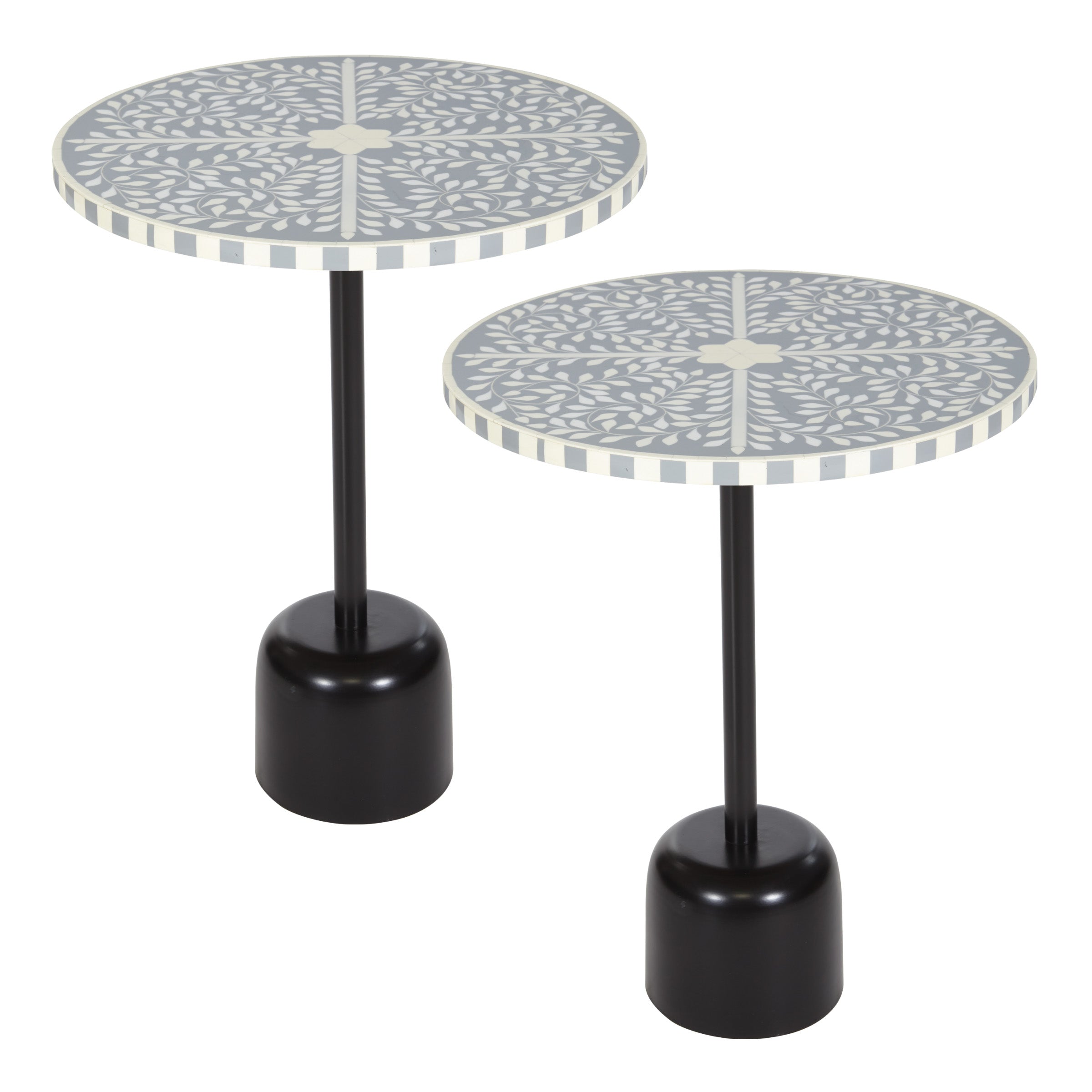 Mosaic Grey and White Accent Table - Black/ White/Light Grey