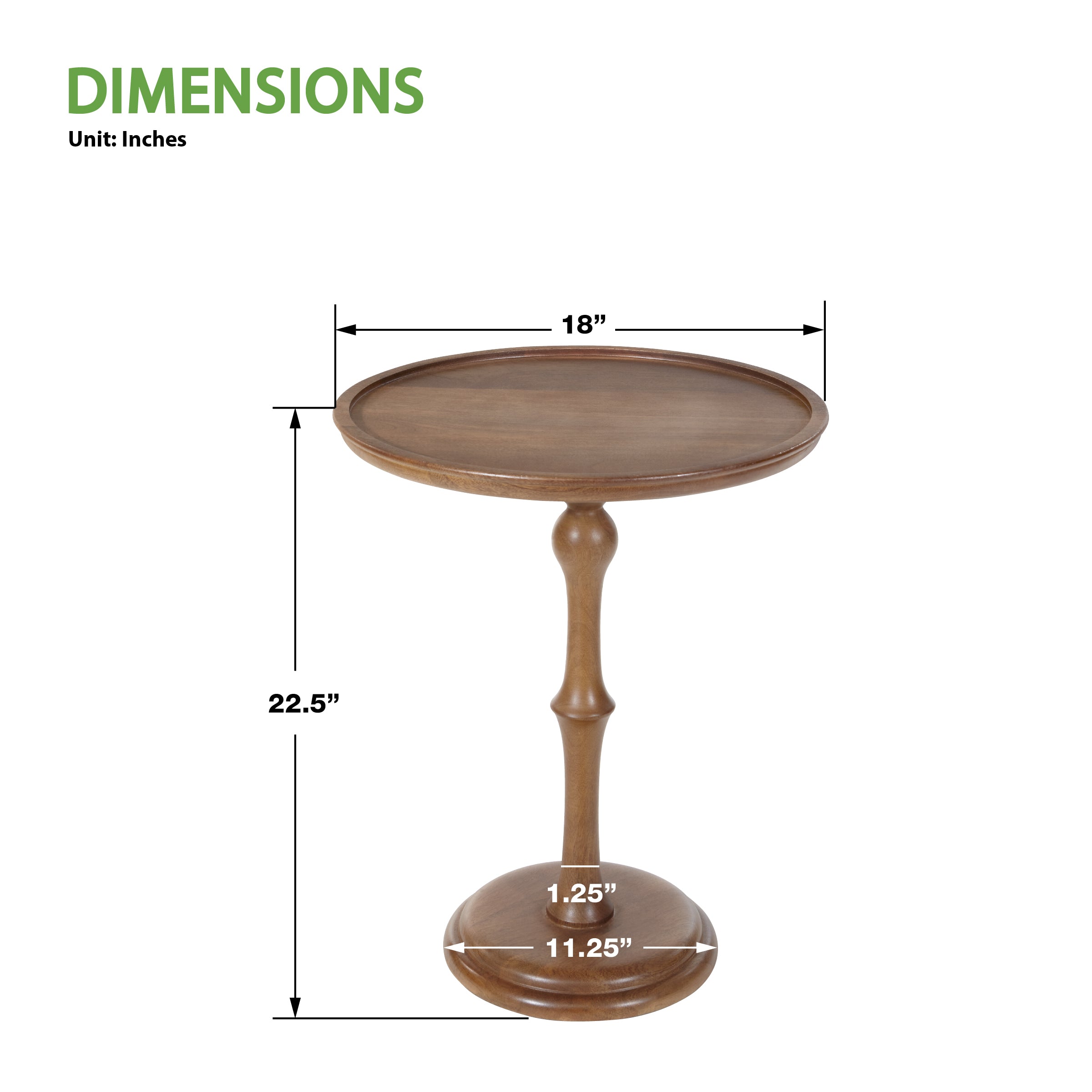 Round Side Table  - Natural Woodgrain Finish
