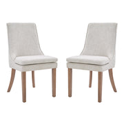 Genna Dining Chair in Linen Fabric with Oak Finished legs.