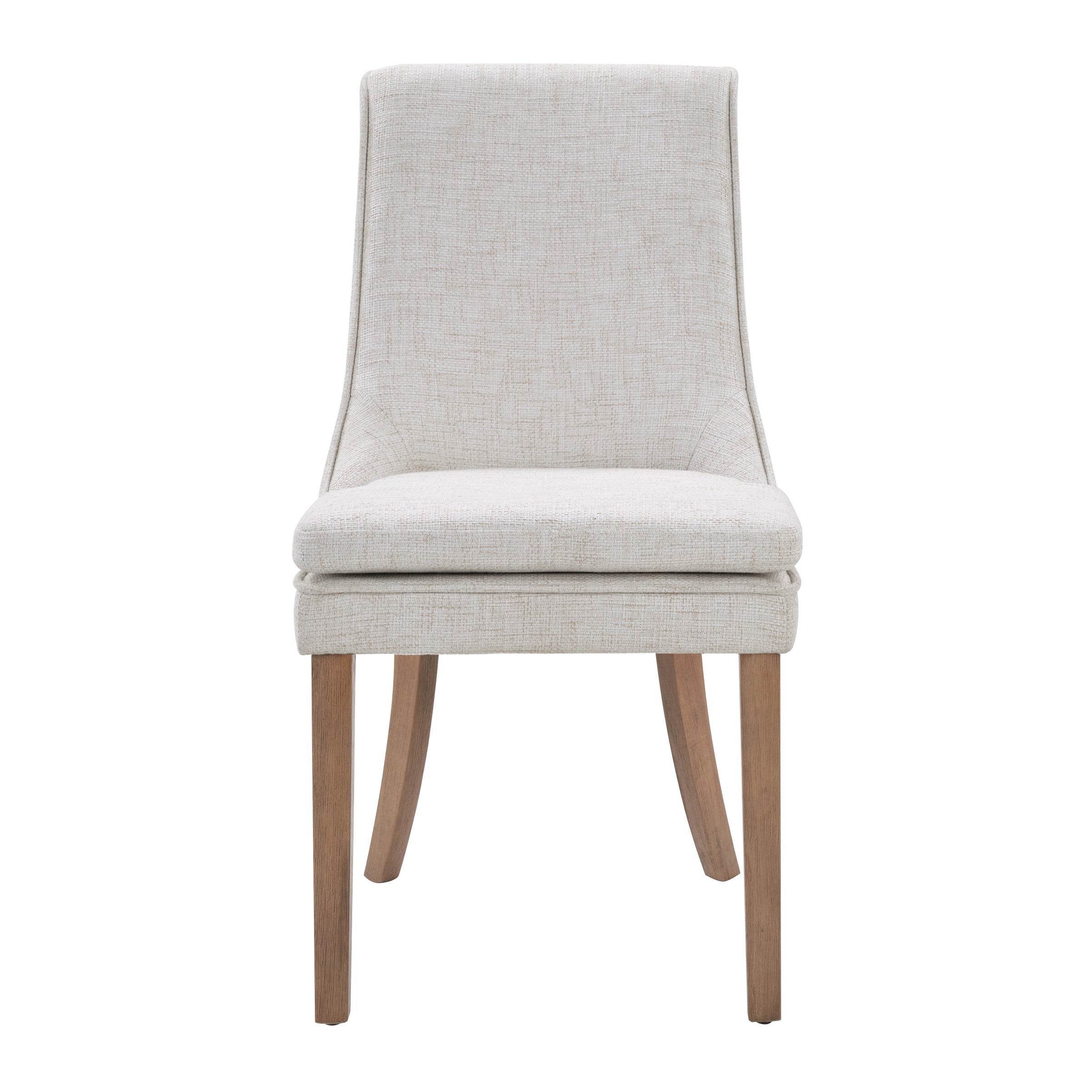 Genna Dining Chair in Linen Fabric with Oak Finished legs.
