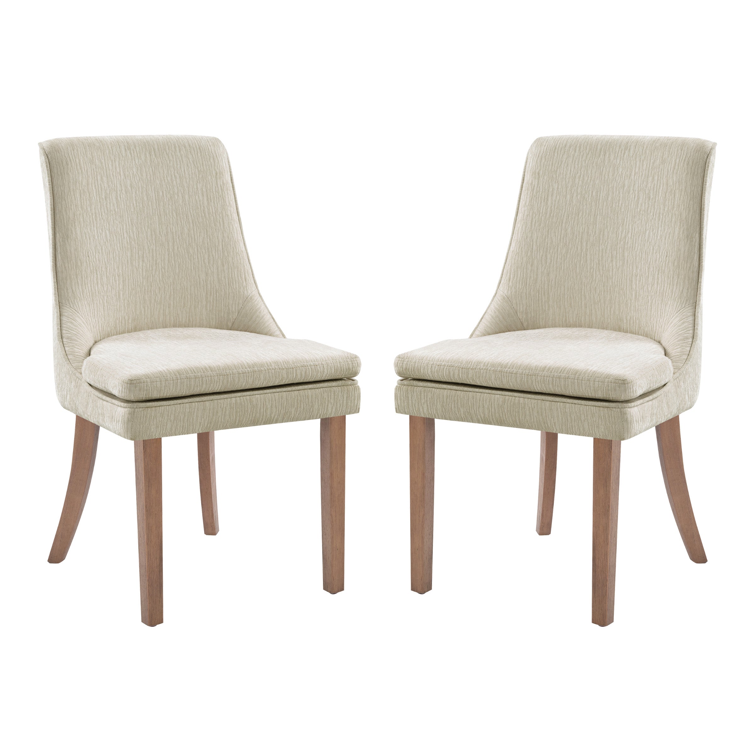 Genna Dining Chair in Cream Fabric with Oak Finished legs.