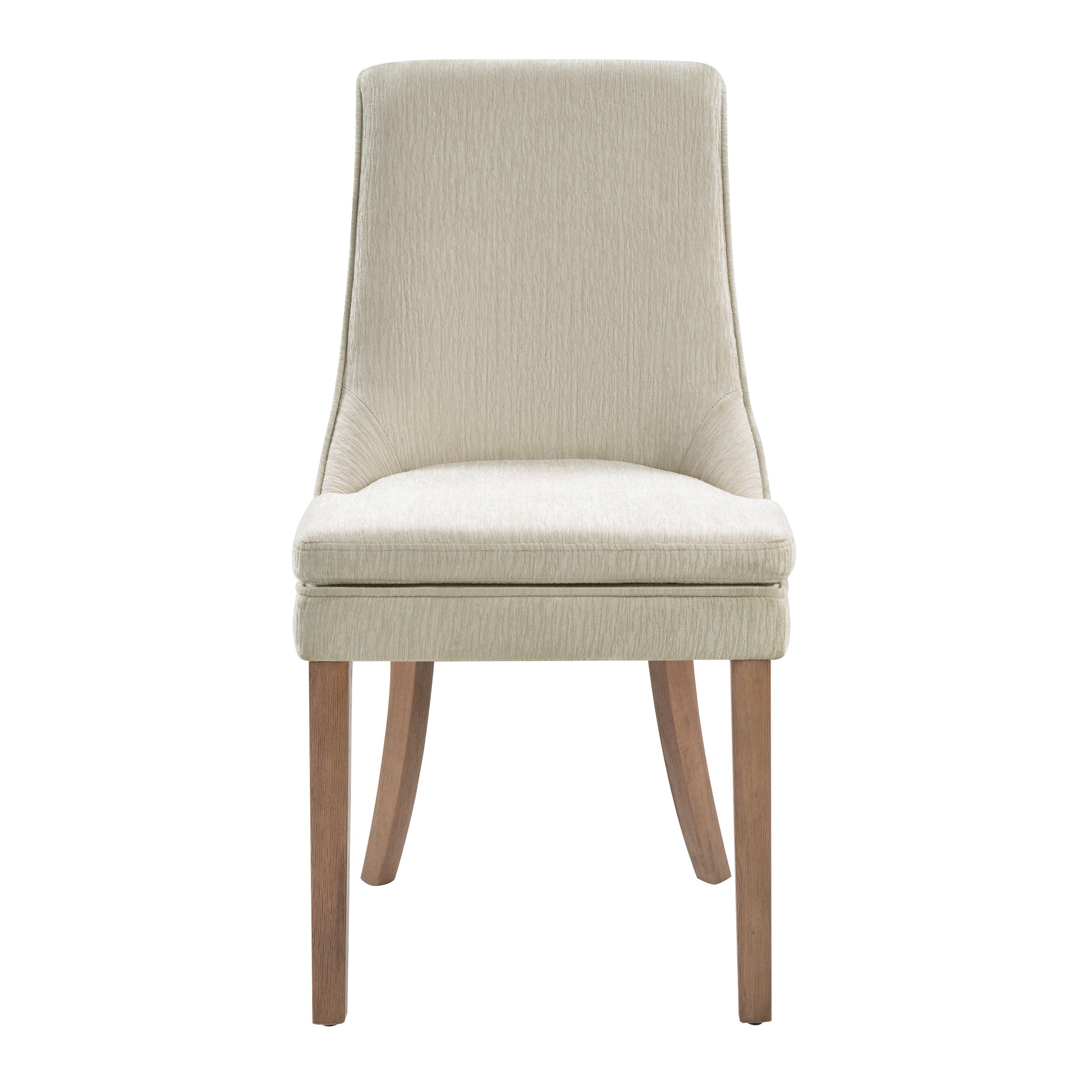 Genna Dining Chair in Cream Fabric with Oak Finished legs.
