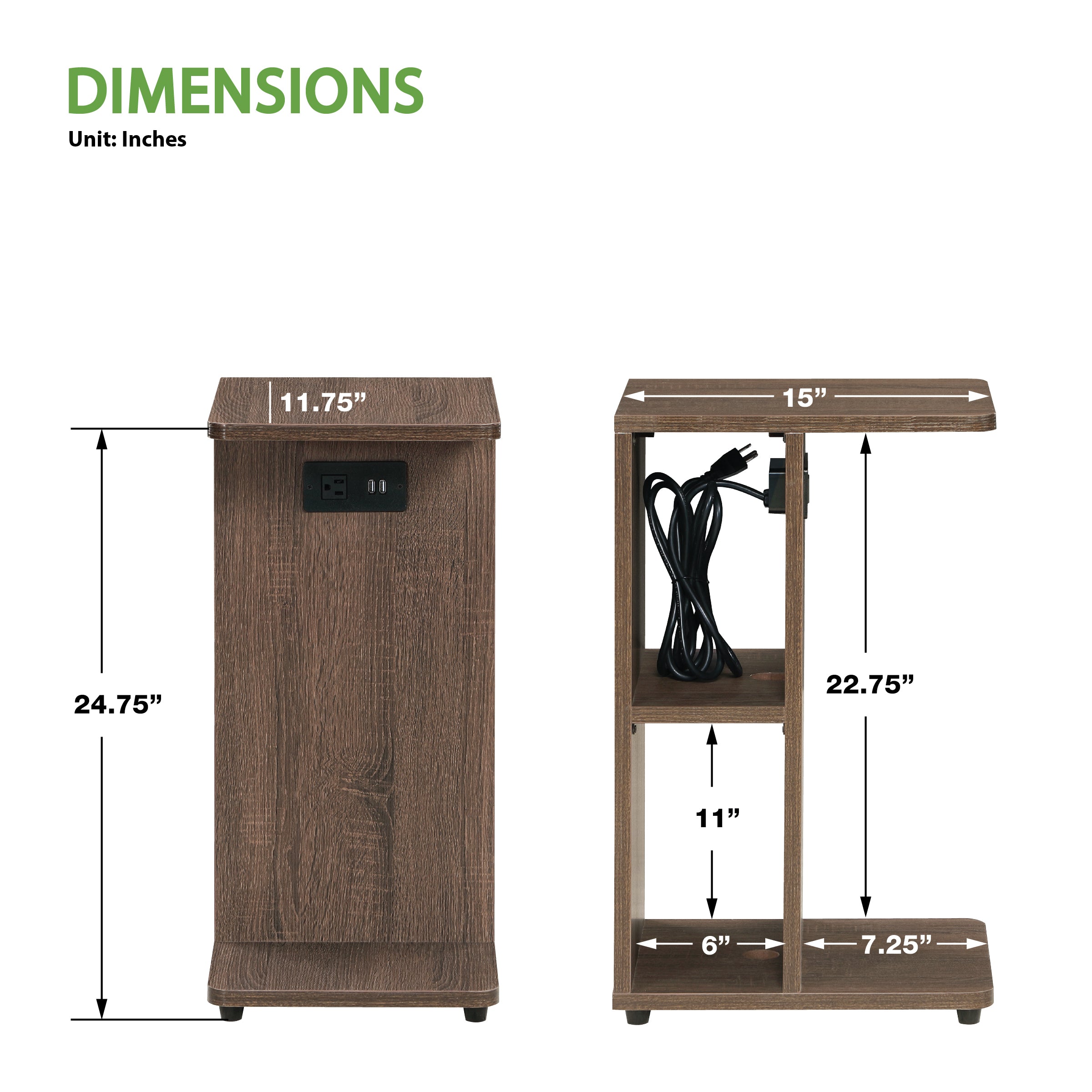 Gemma Accent Table - Walnut Finish