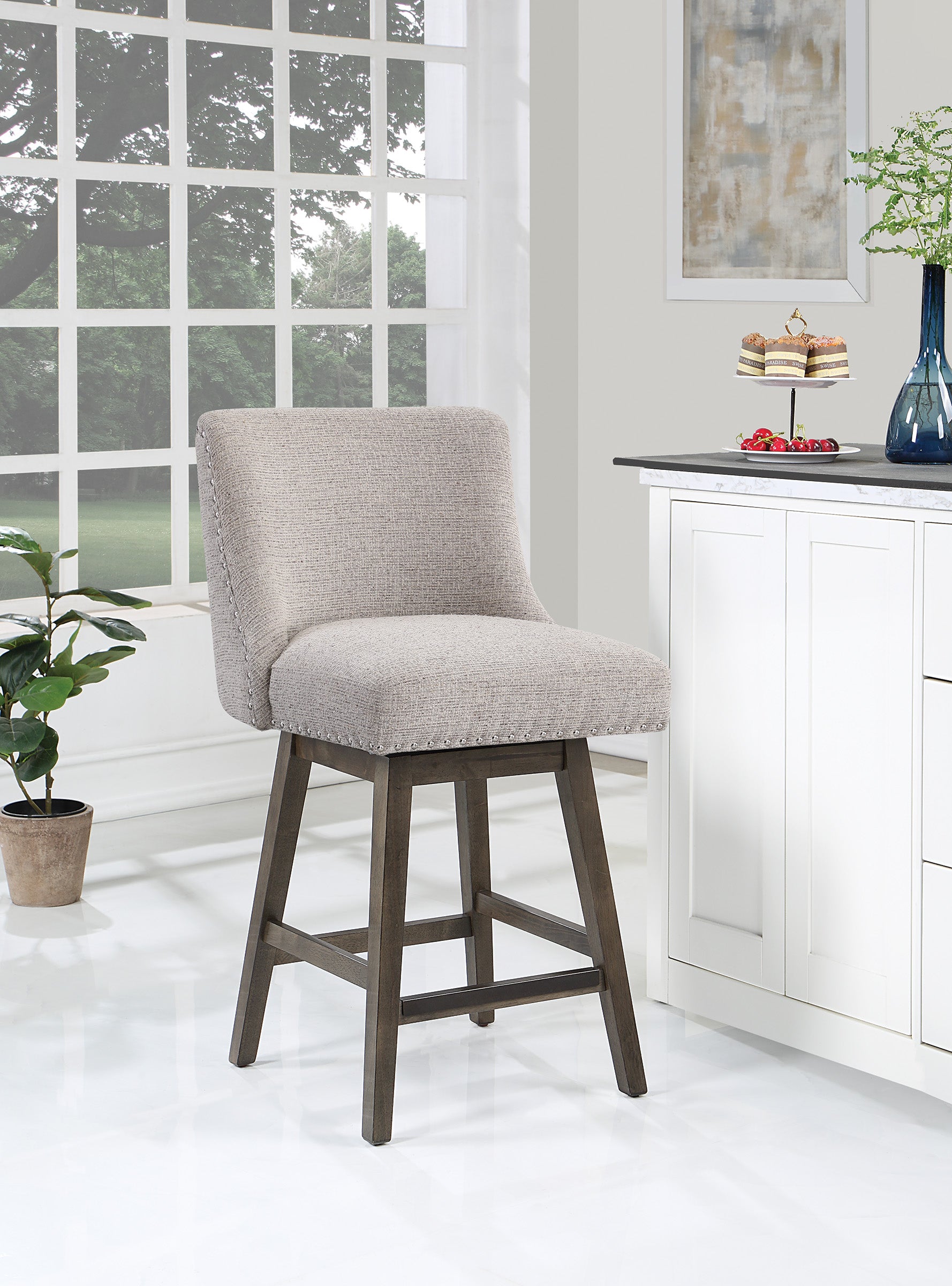 Granville 26" Swivel Stool - Wheat / Grey
