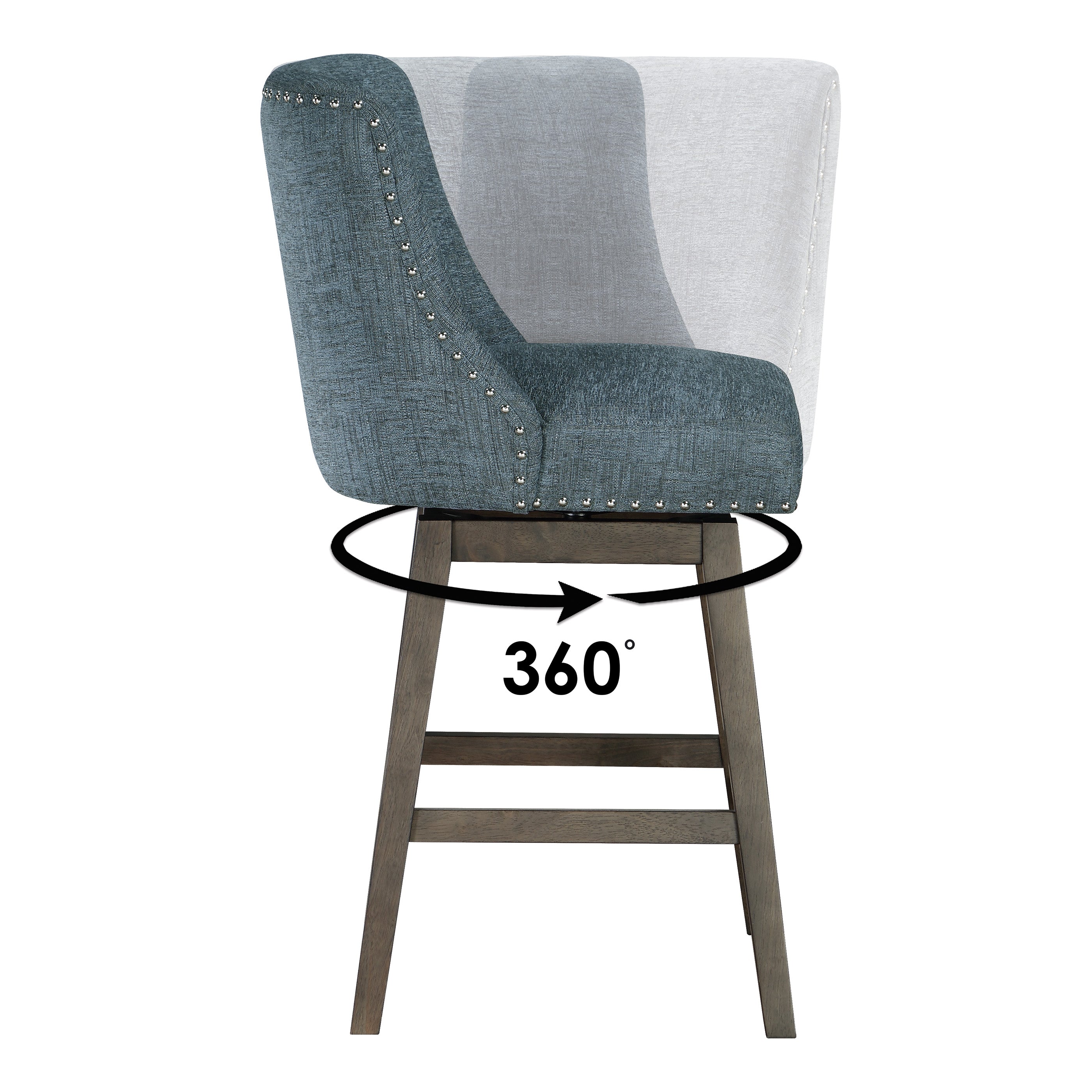 Granville 26" Swivel Stool - Navy / Grey