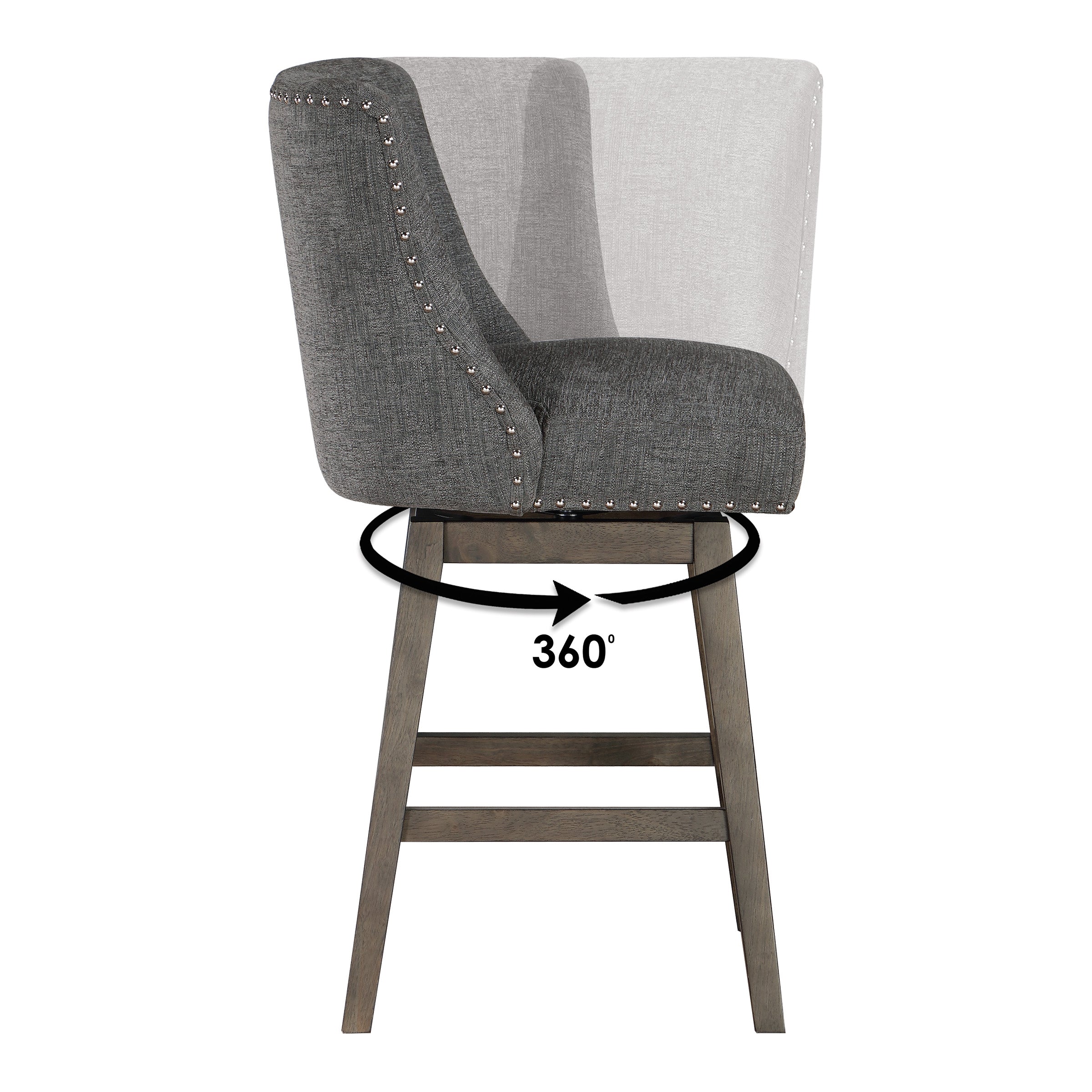 Granville 26" Swivel Stool - Charcoal / Grey
