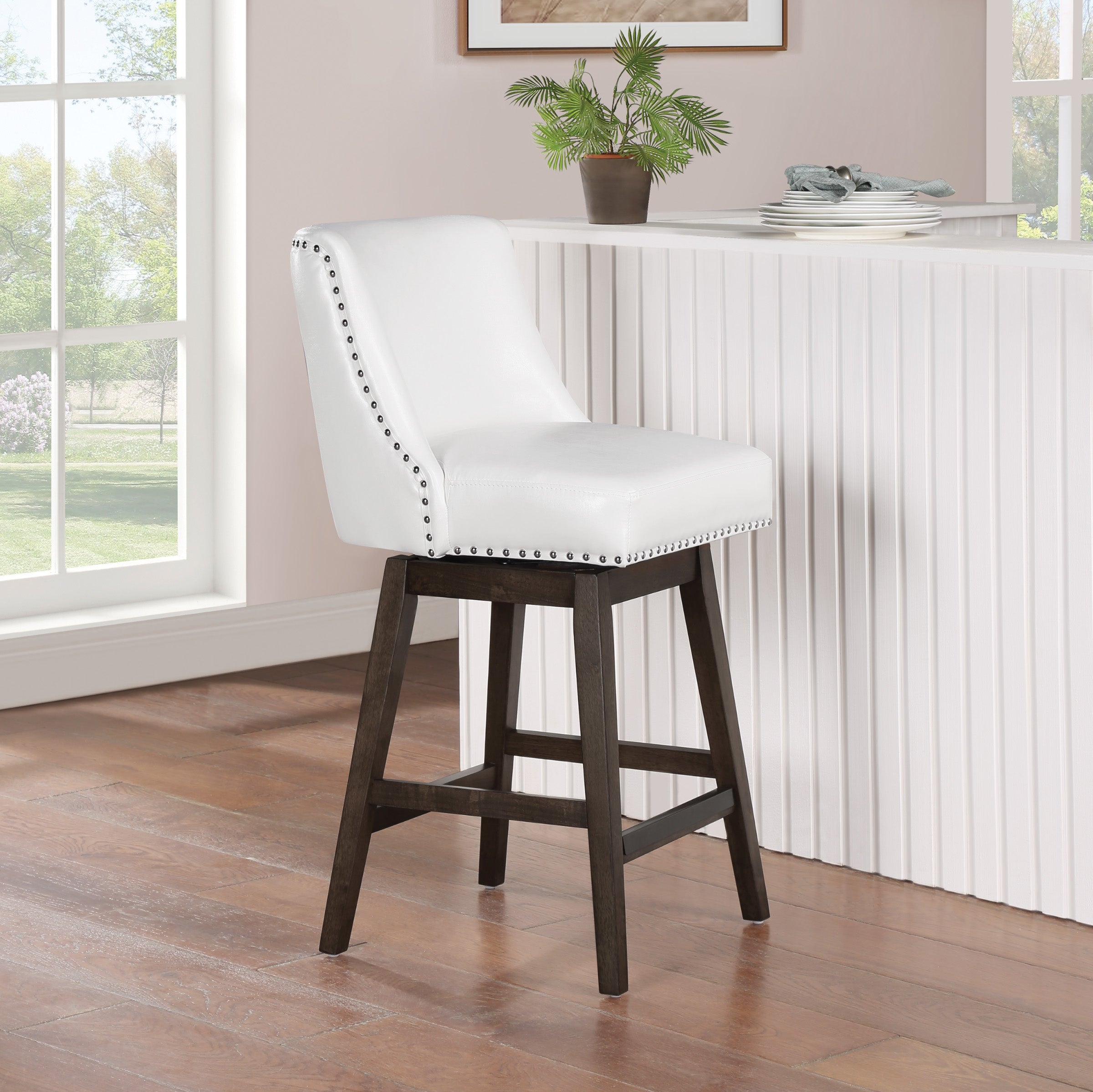 Granville 26" Swivel Counter Stool - White/Grey