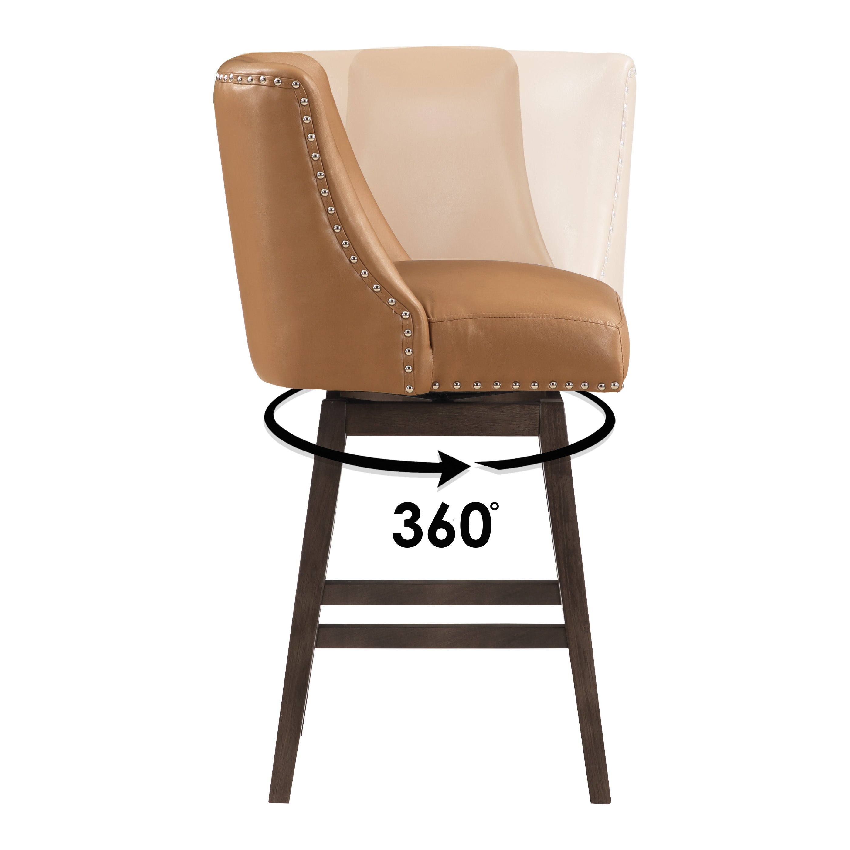 Granville 26" Swivel Counter Stool - Camel/Grey