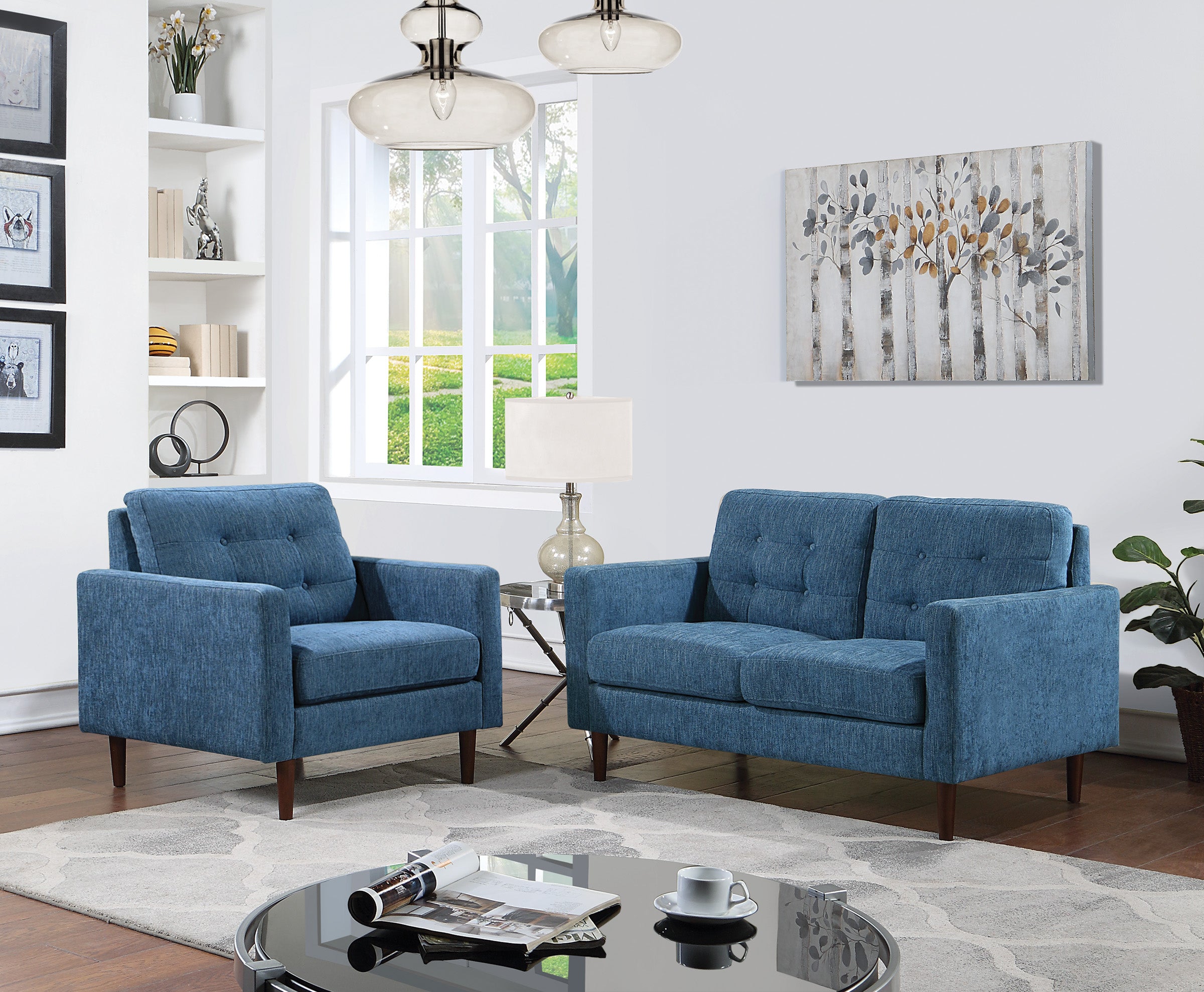 Grayburn Mid-Century Chair - Navy
