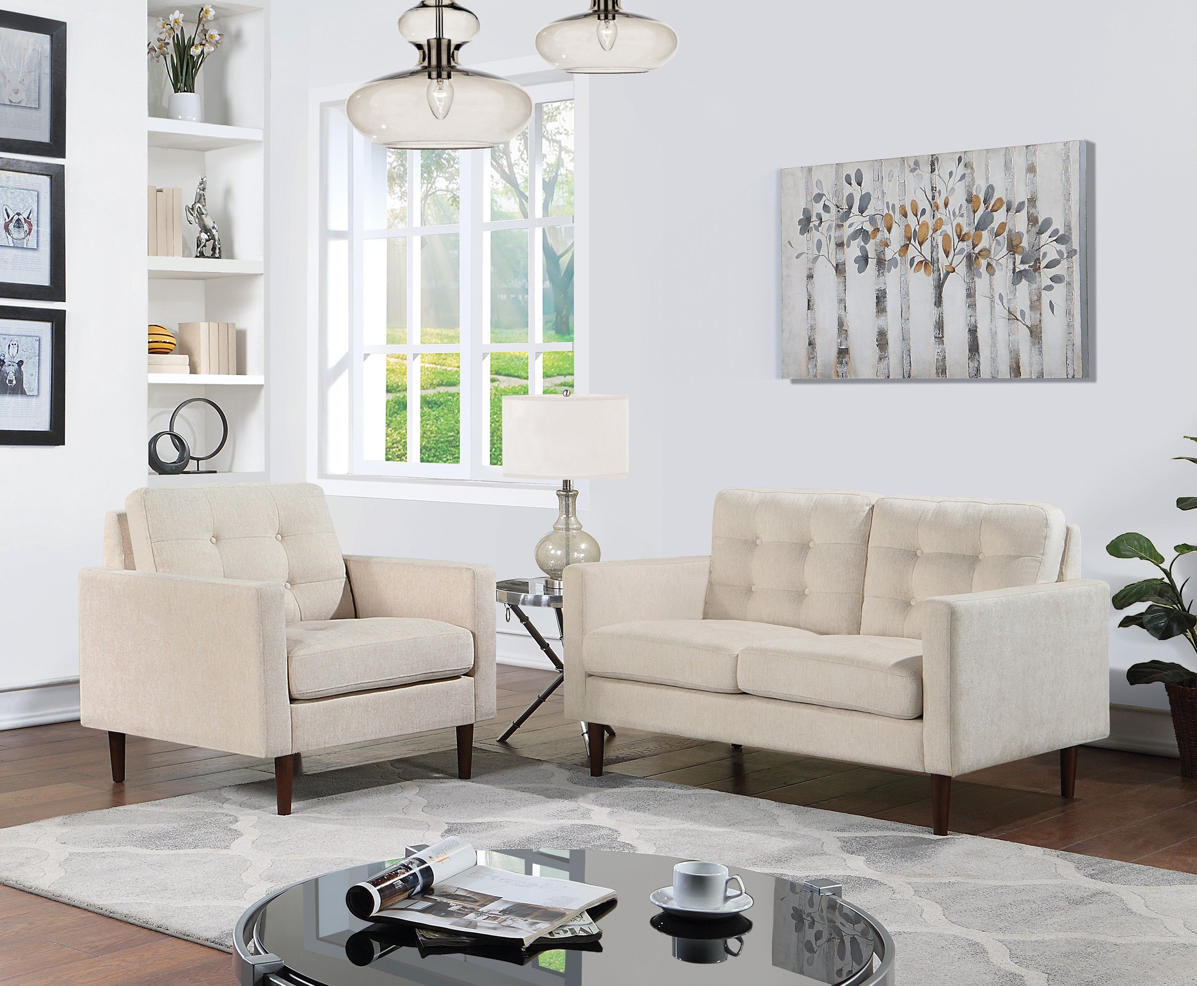Grayburn Mid-Century Chair - Cream