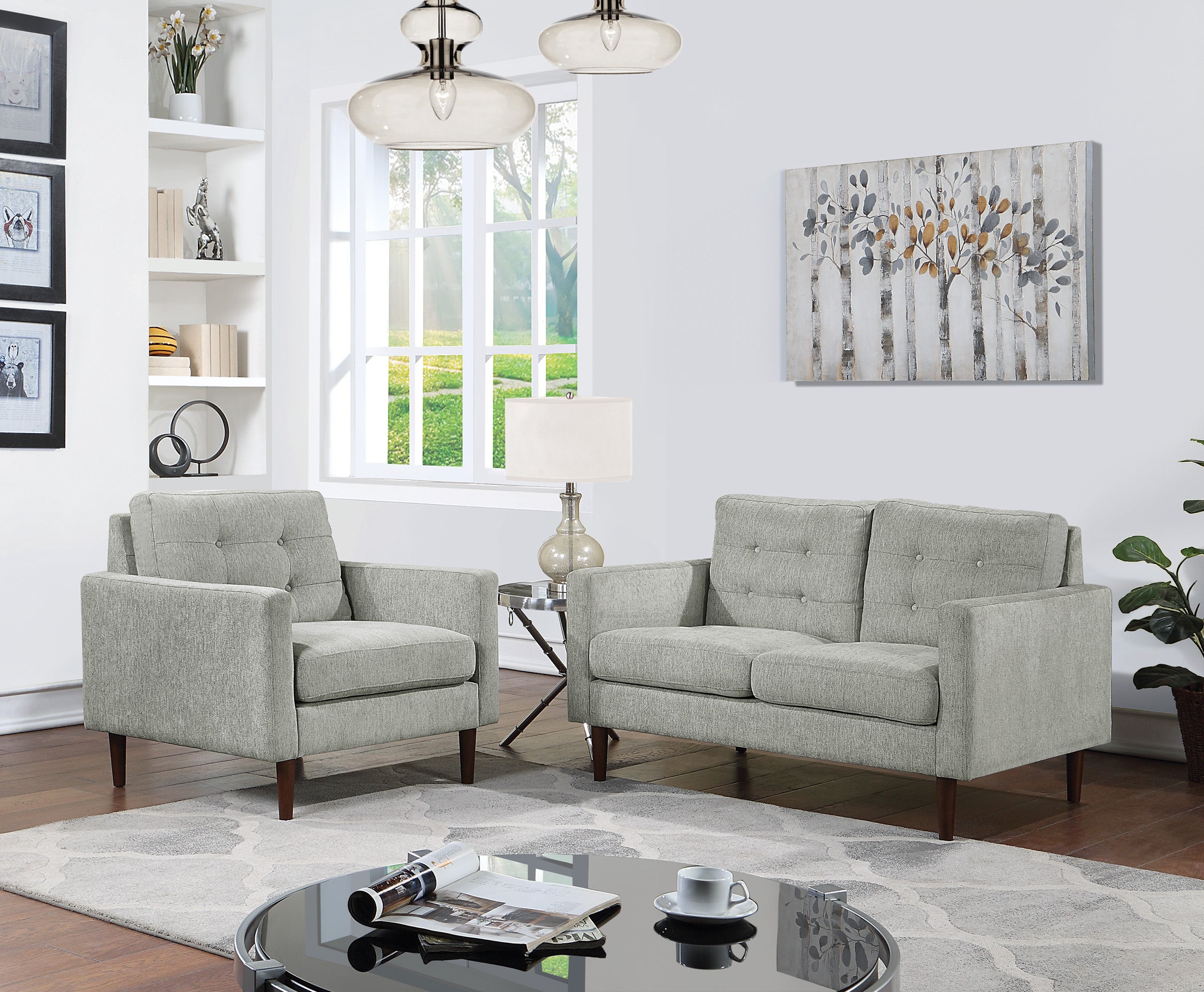 Grayburn Mid-Century Loveseat - Smoke