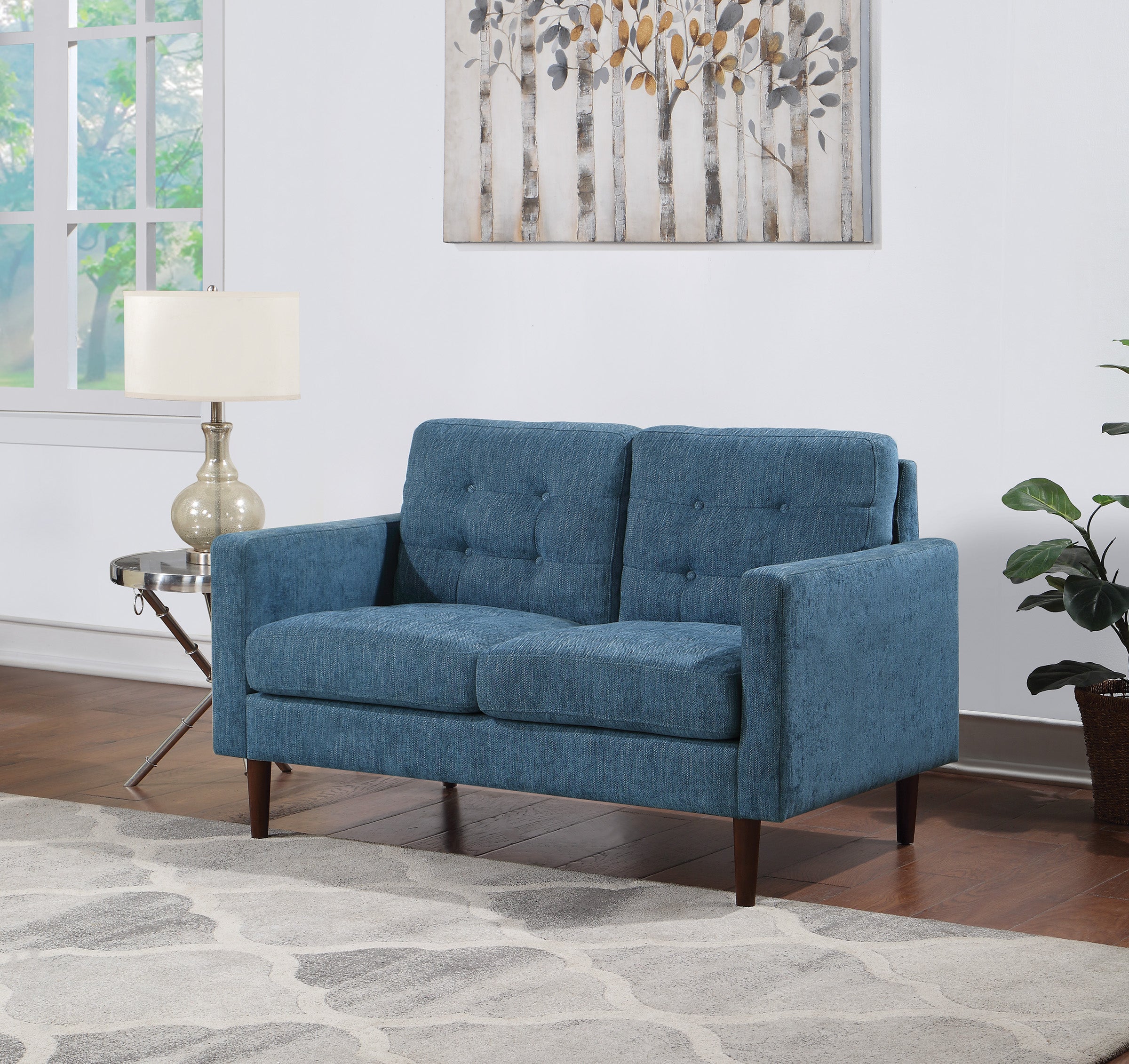 Grayburn Mid-Century Loveseat - Navy