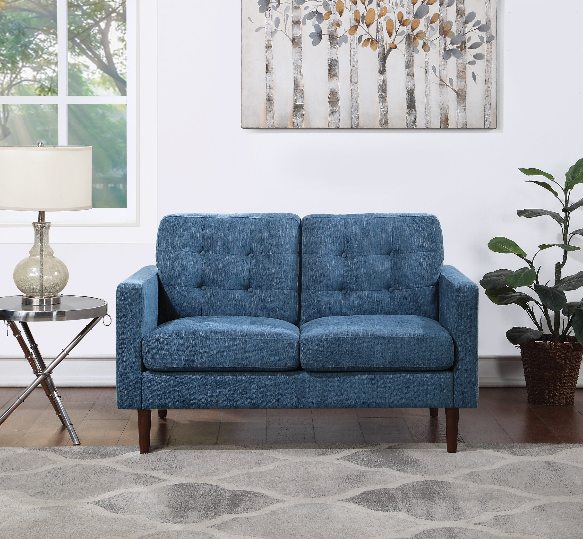 Grayburn Mid-Century Loveseat - Navy