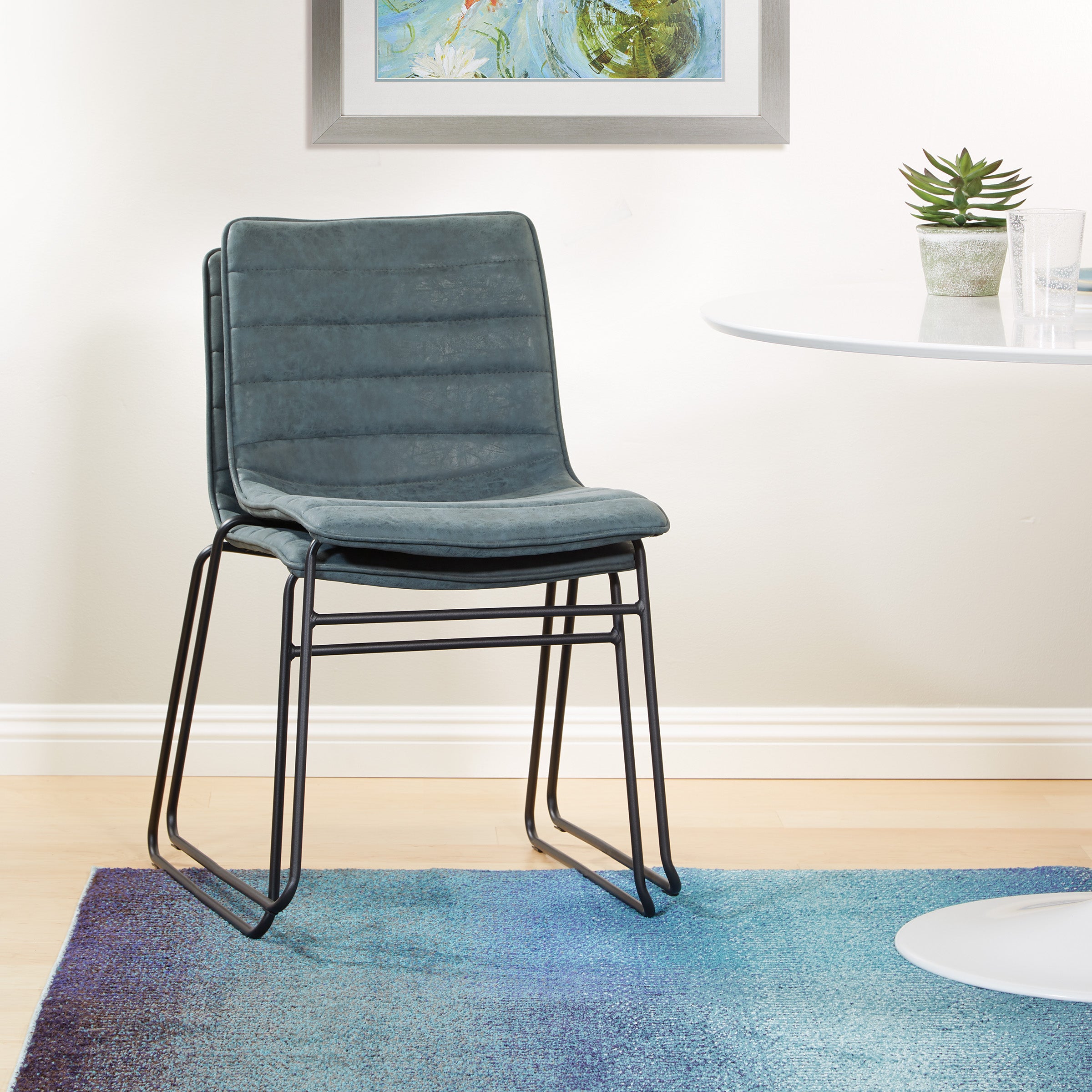 Halo Stacking Chair 2/CTN - Navy