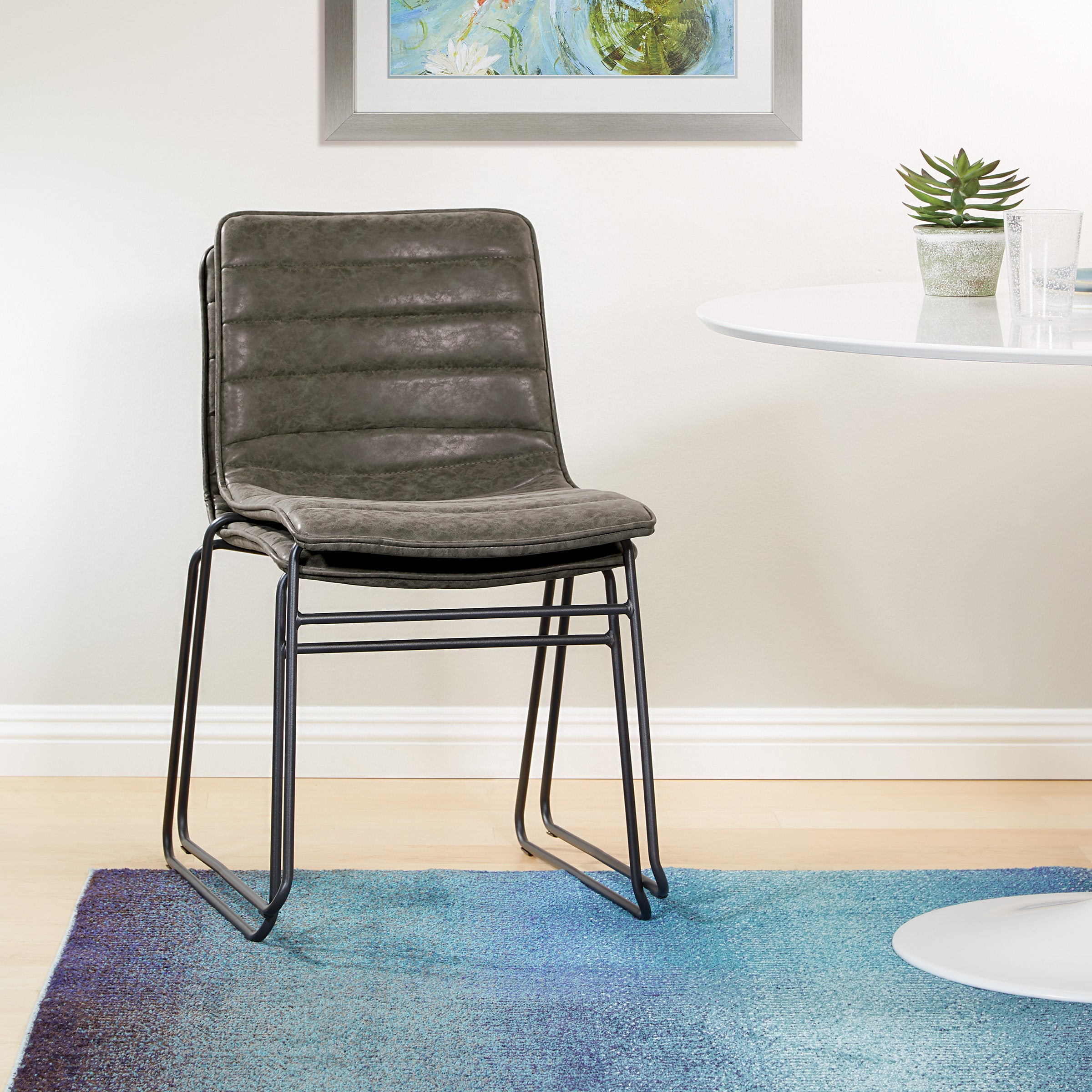 Halo Stacking Chair 2/CTN - Charcoal