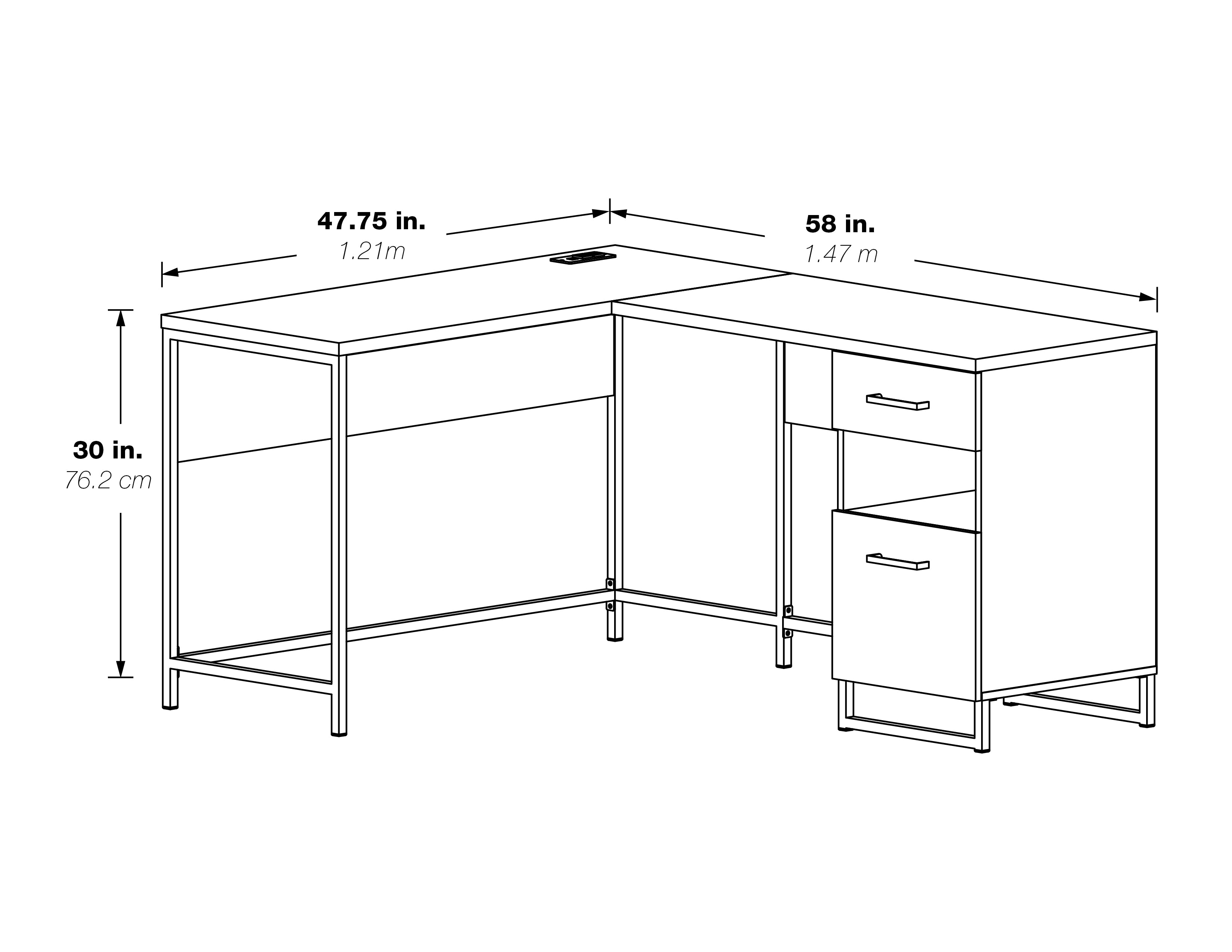 Hagney Lane L-Shape Desk - Farm Oak