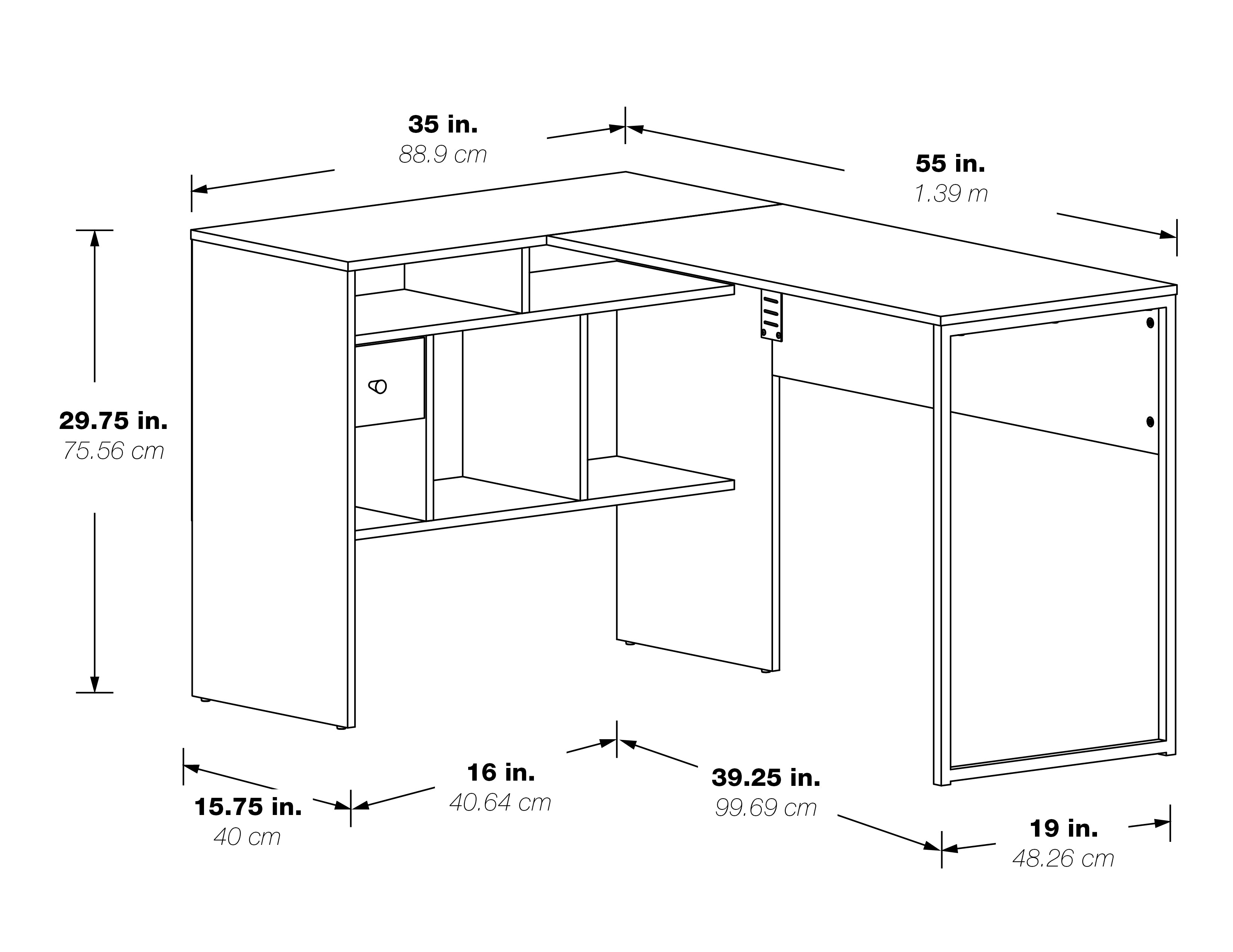 Hagney Lane L-Shaped Desk - Farm Oak