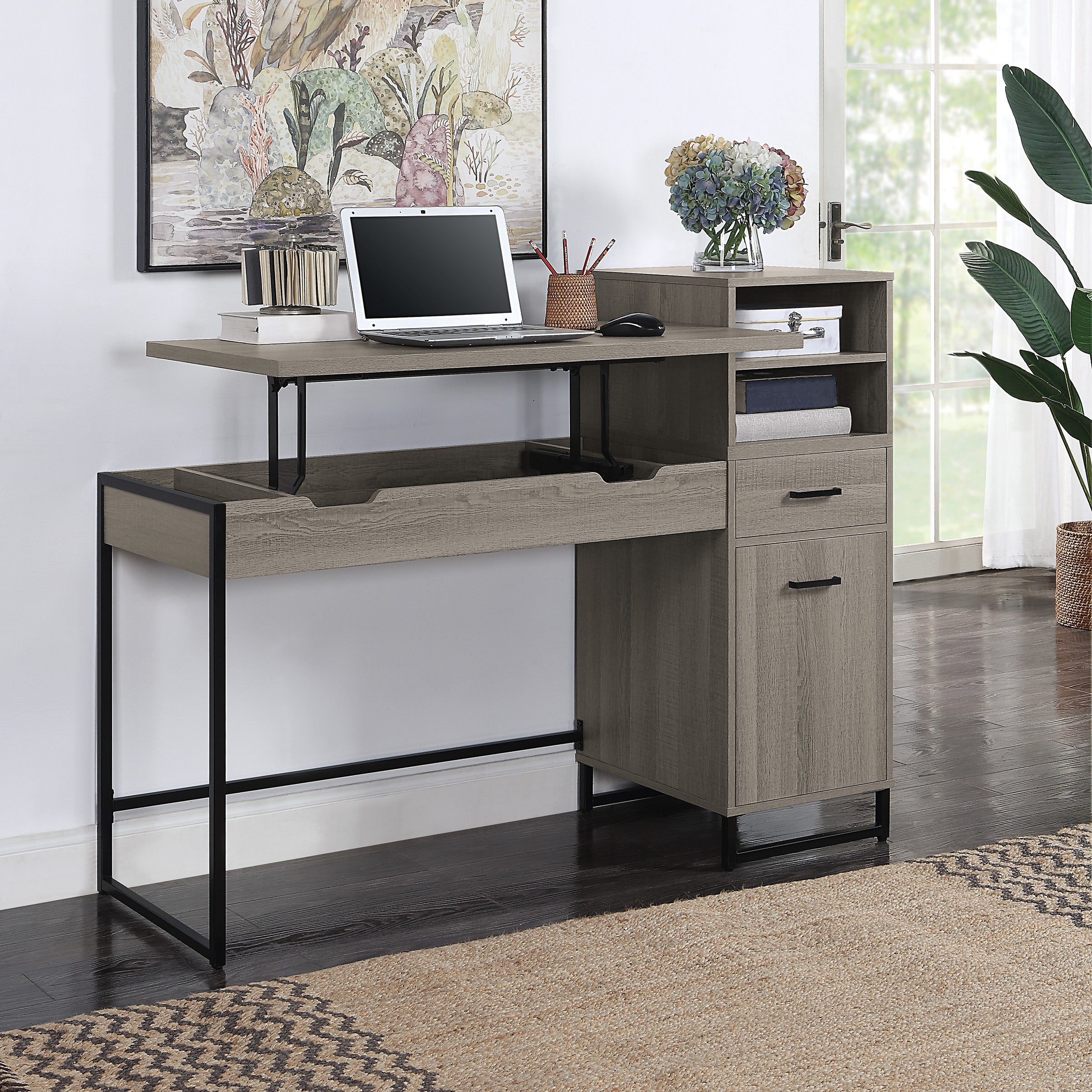 Hagney Lane Sit-To-Stand Desk - Farm Oak