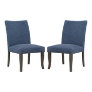 Hamilton Dining Chair 2-Pack with Antique Bronze Nailheads and Grey Washed Legs in Atlantic Fabric