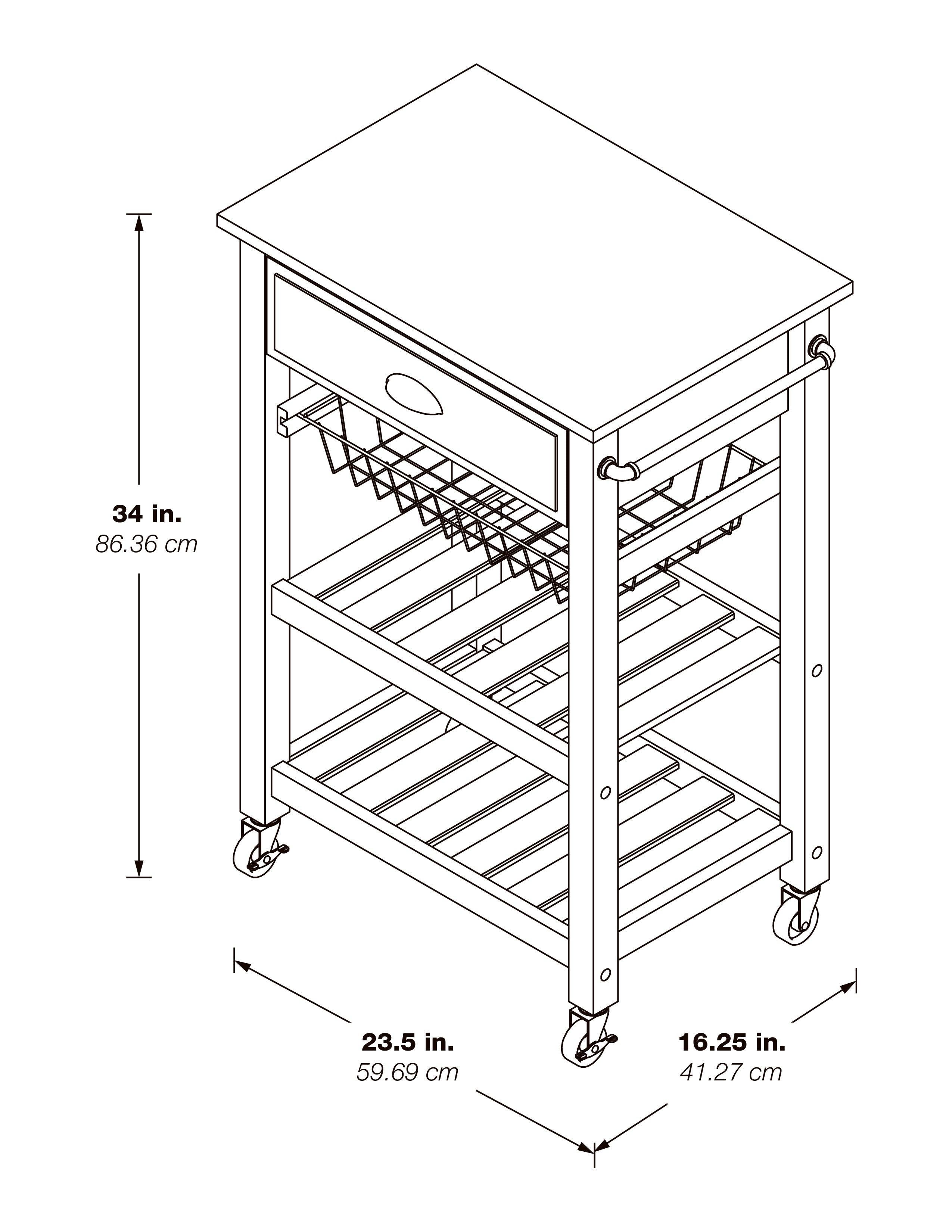 Hampton Kitchen Cart Red - Red