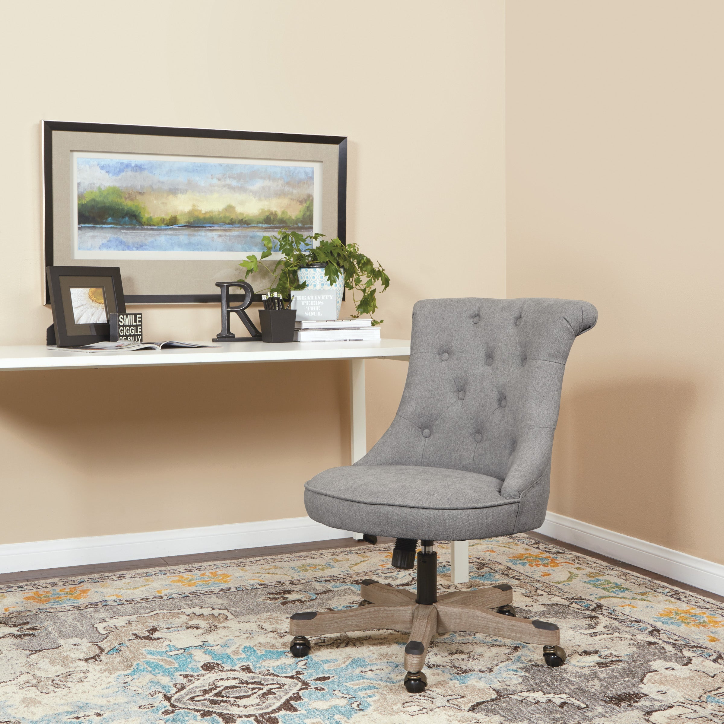 Hannah Tufted Office Chair - Fog