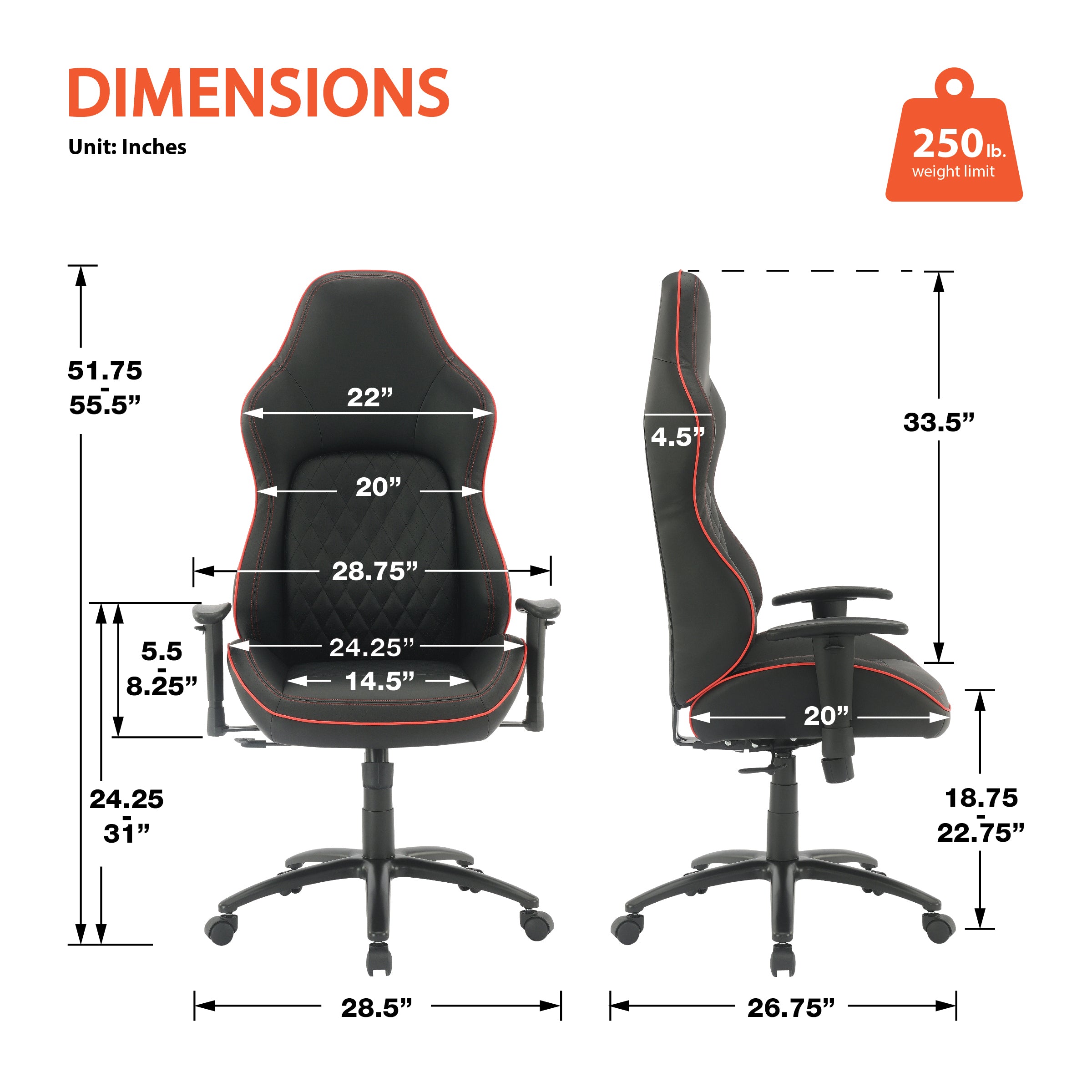 High Stakes Gaming Chair - Black/Red