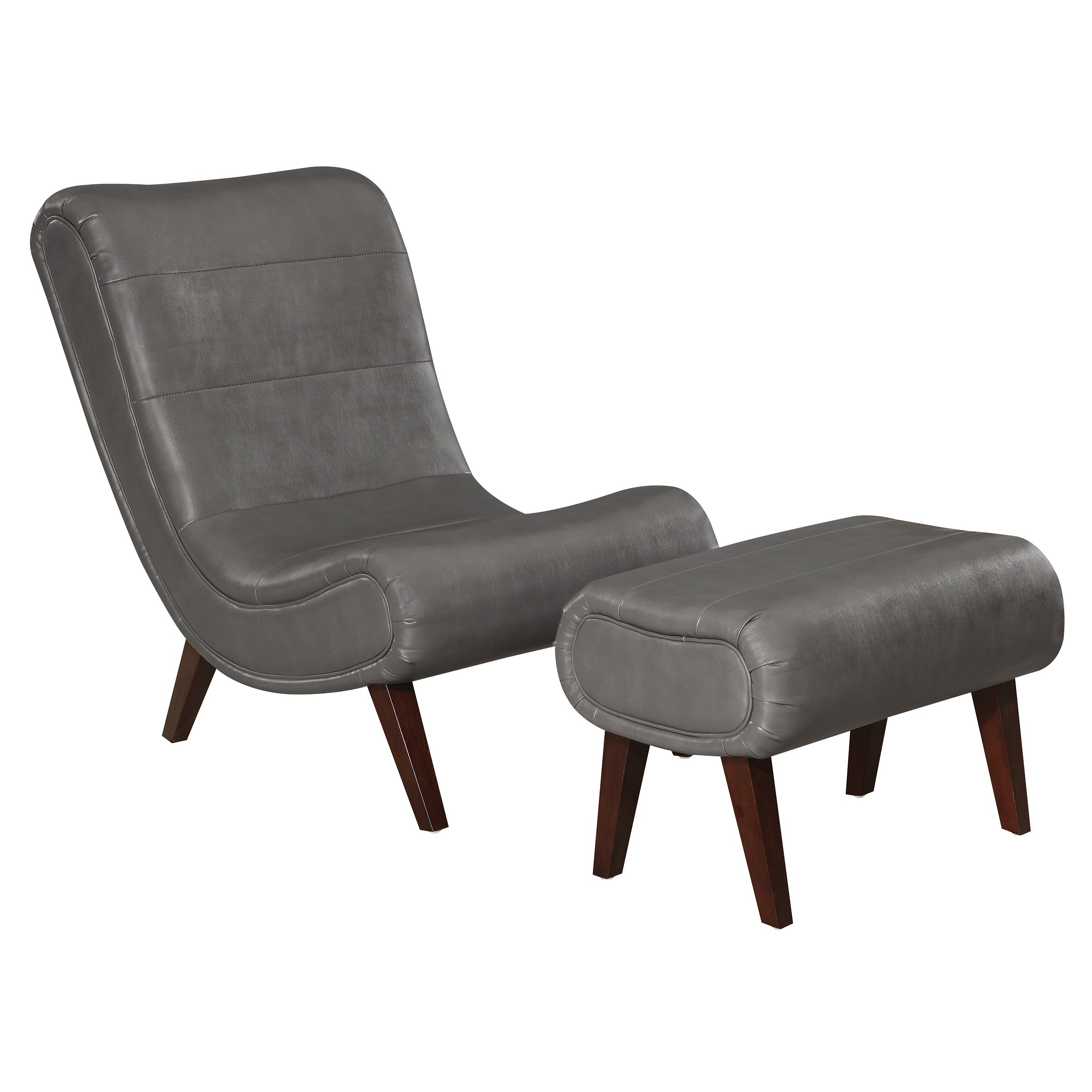 Hawkins Lounger with Ottoman - Pewter