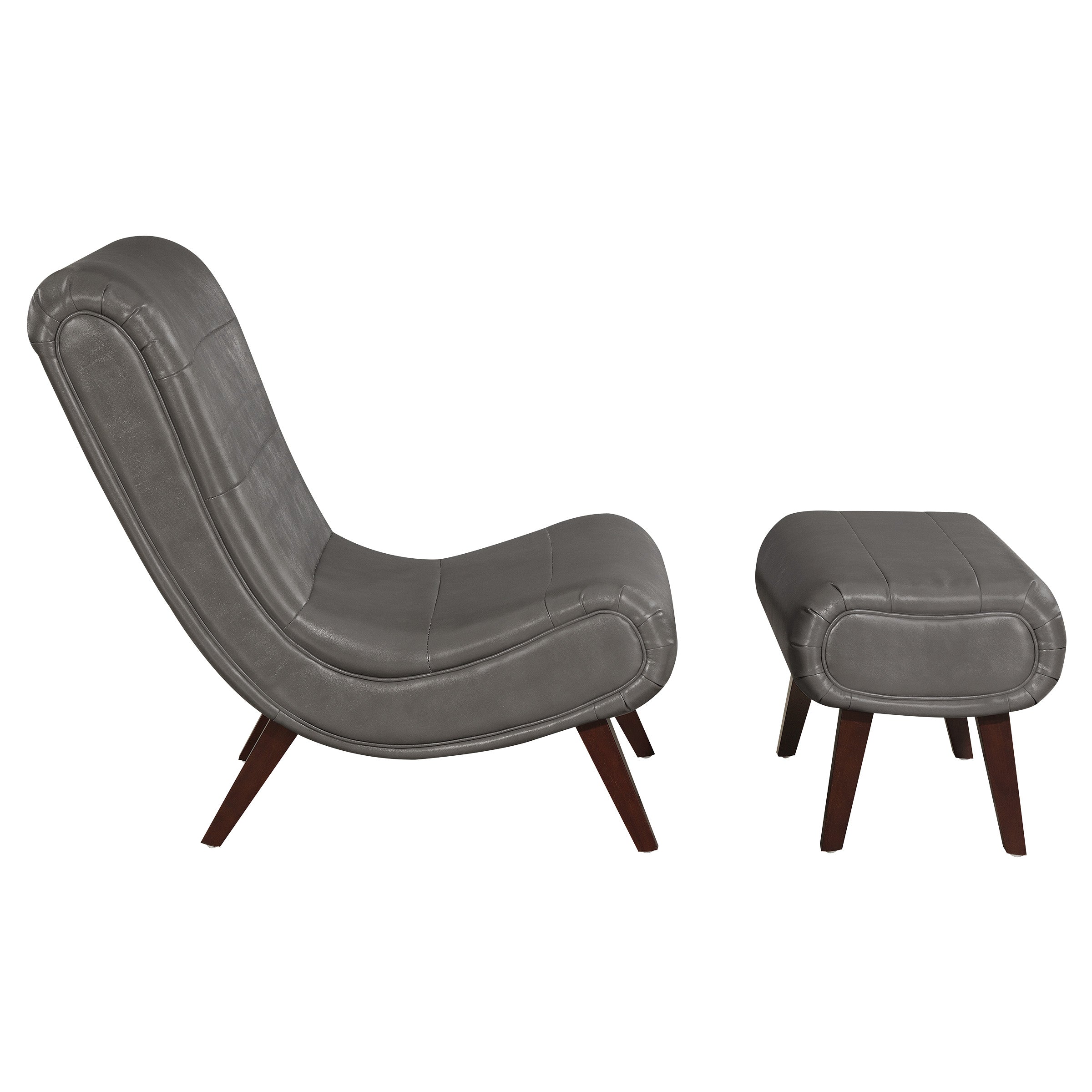 Hawkins Lounger with Ottoman - Pewter