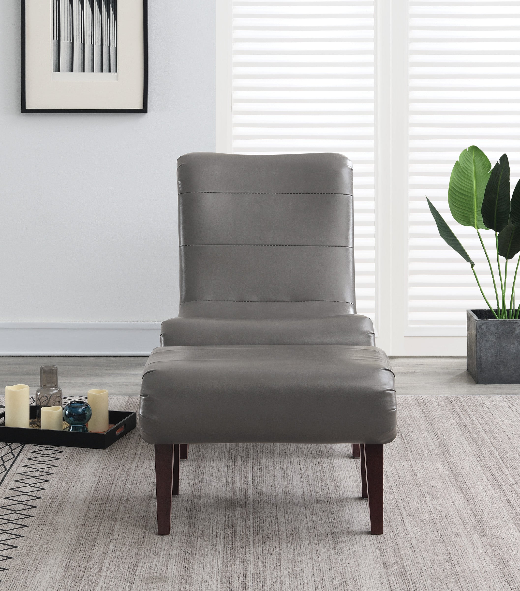 Hawkins Lounger with Ottoman - Pewter