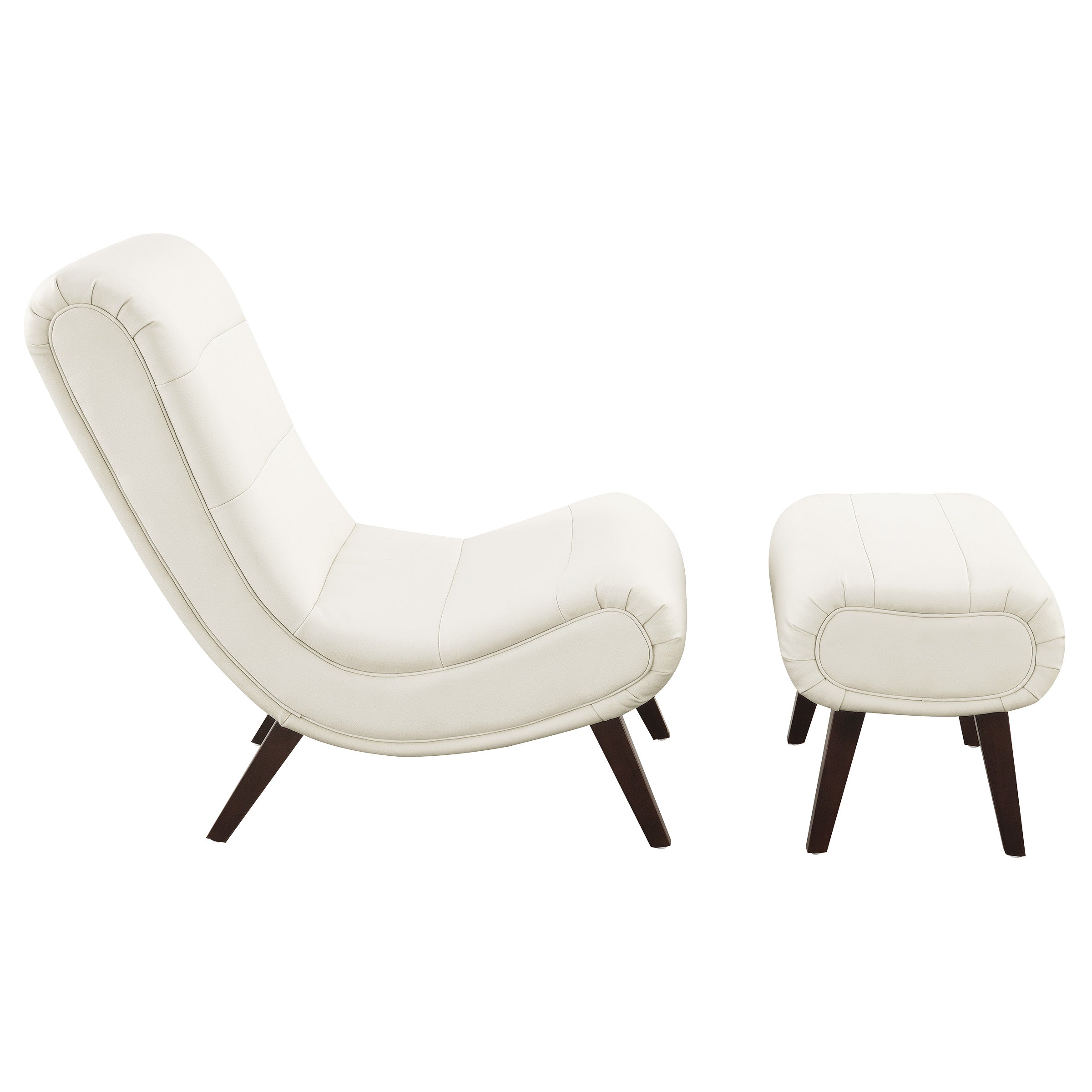 Hawkins Lounger with Ottoman - White