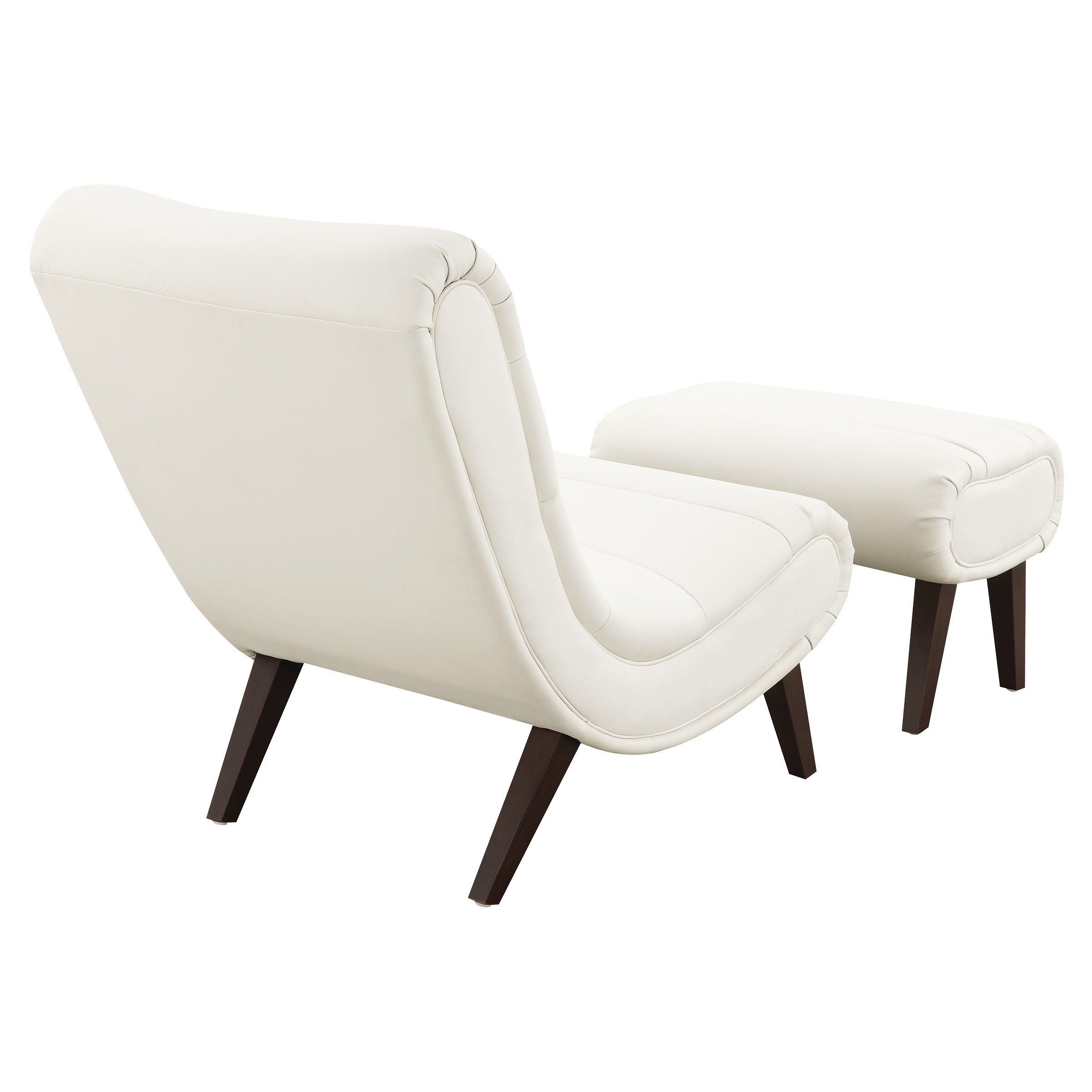Hawkins Lounger with Ottoman - White