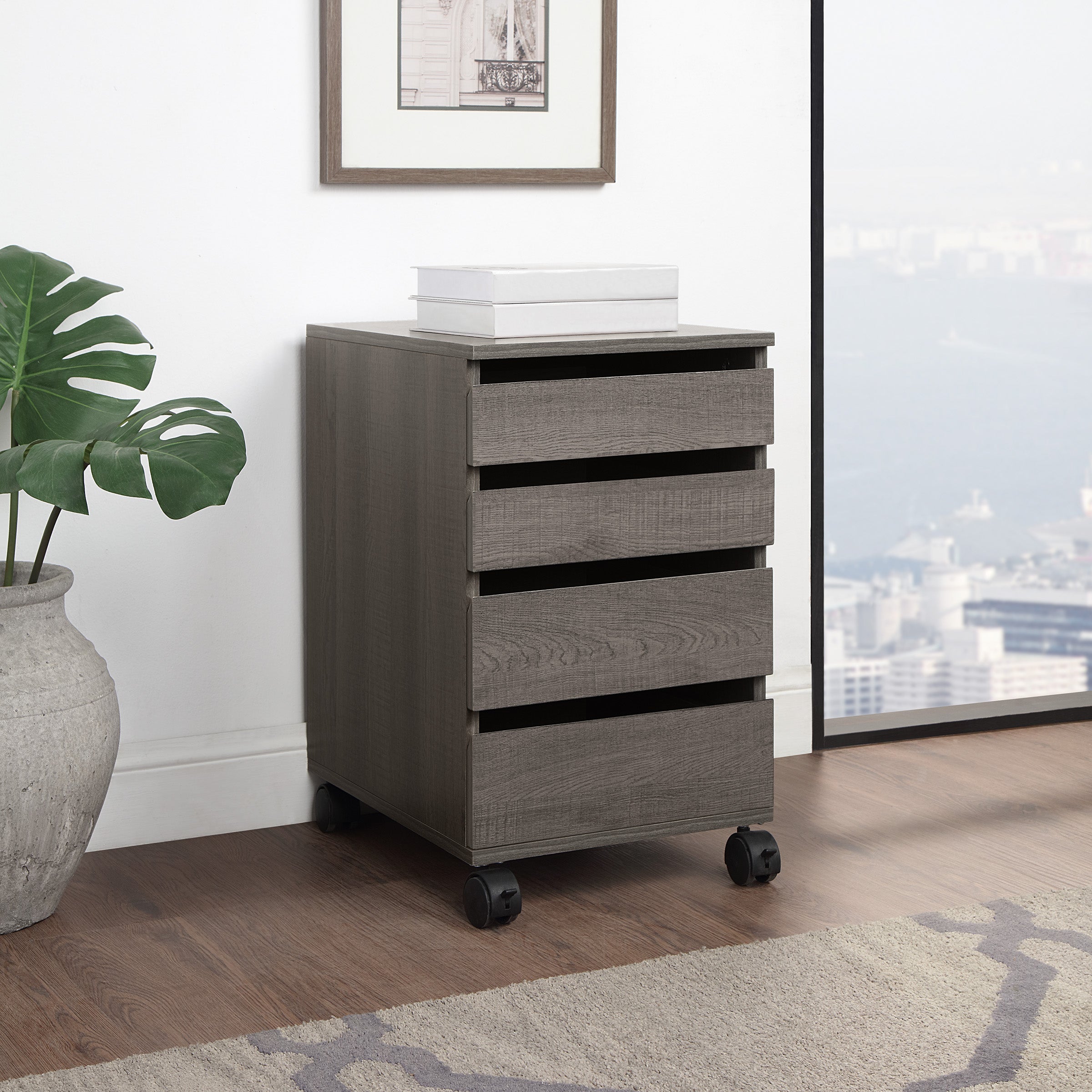 Holly Mobile Storage Cart - Farm Oak