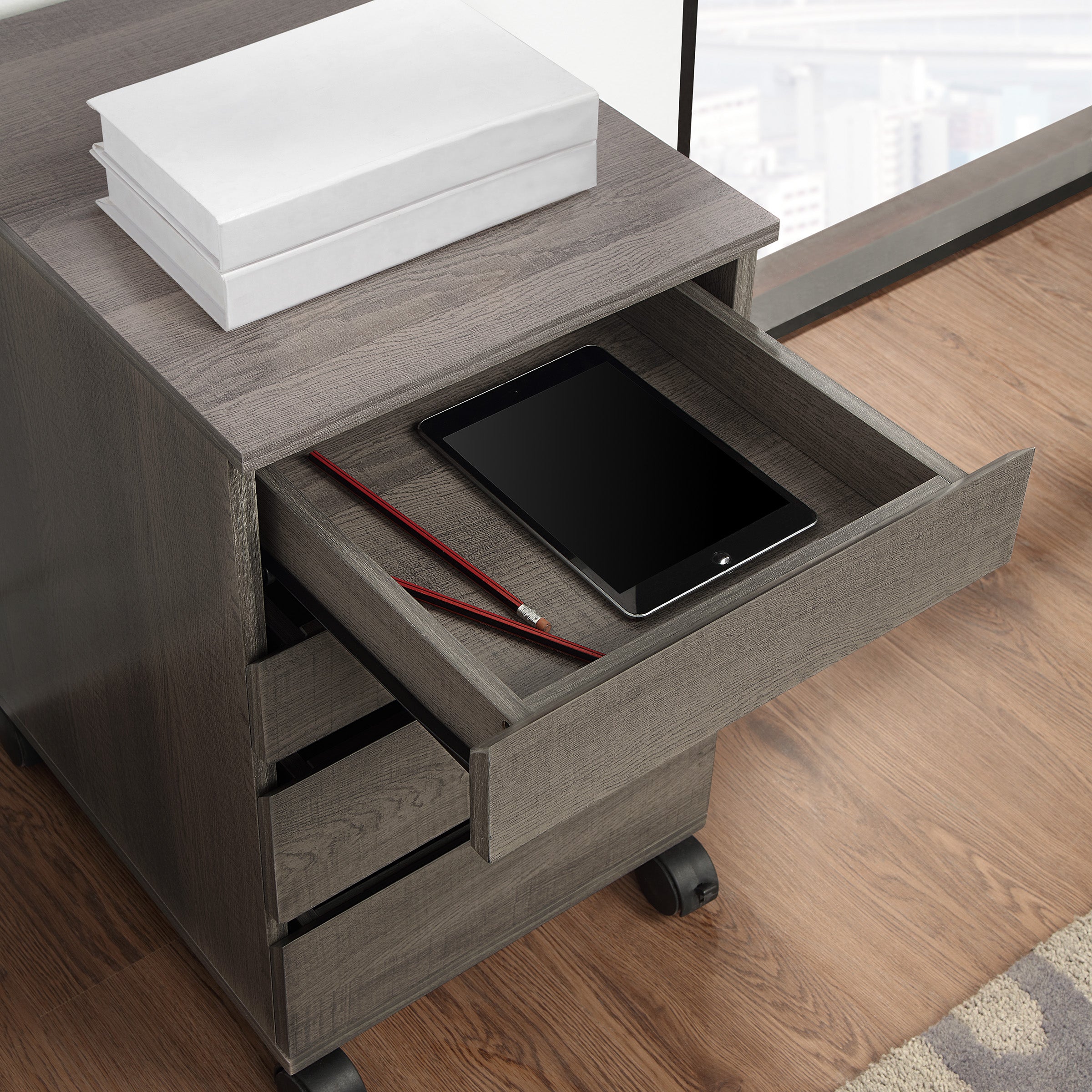 Holly Mobile Storage Cart - Farm Oak