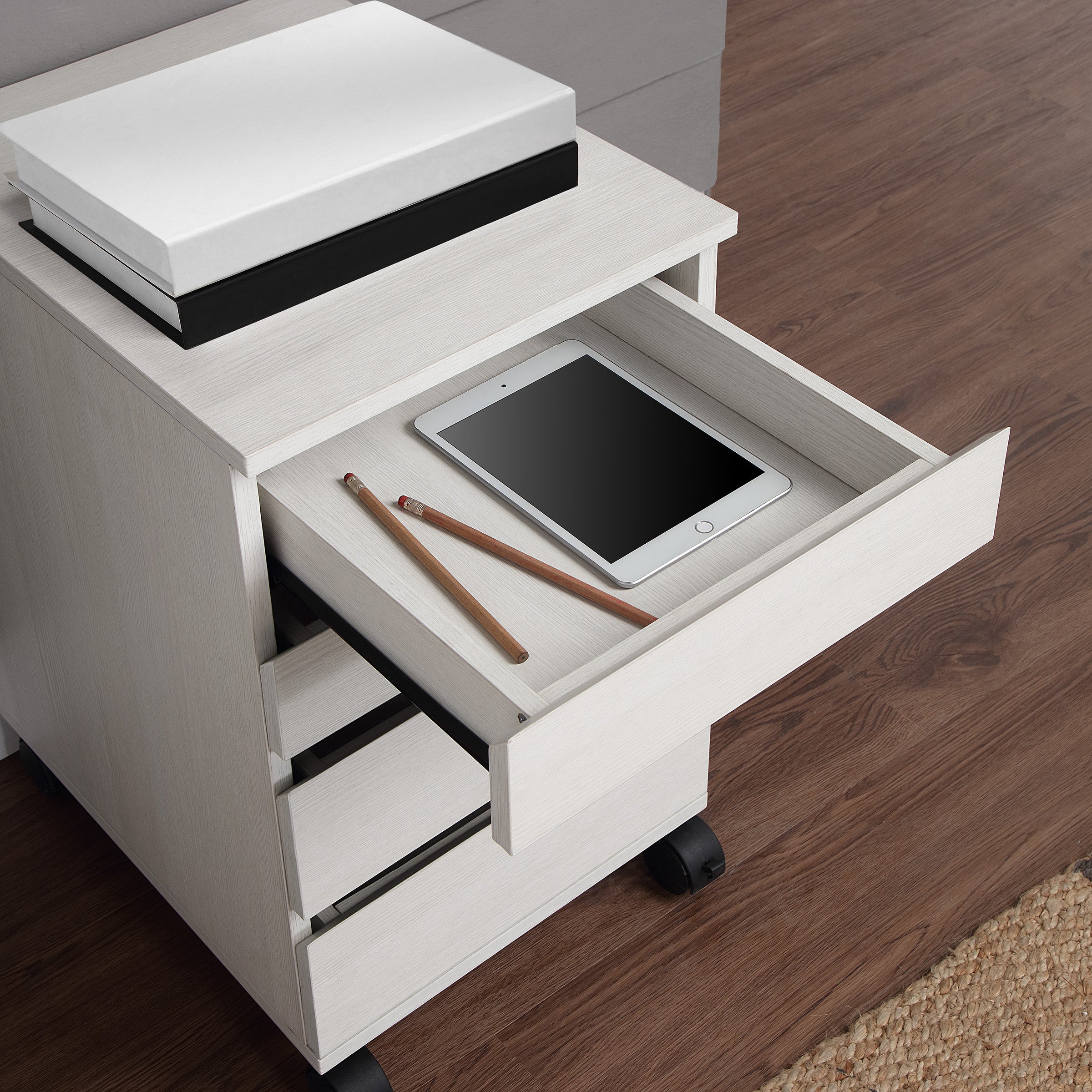 Holly Mobile Storage Cart - White Oak