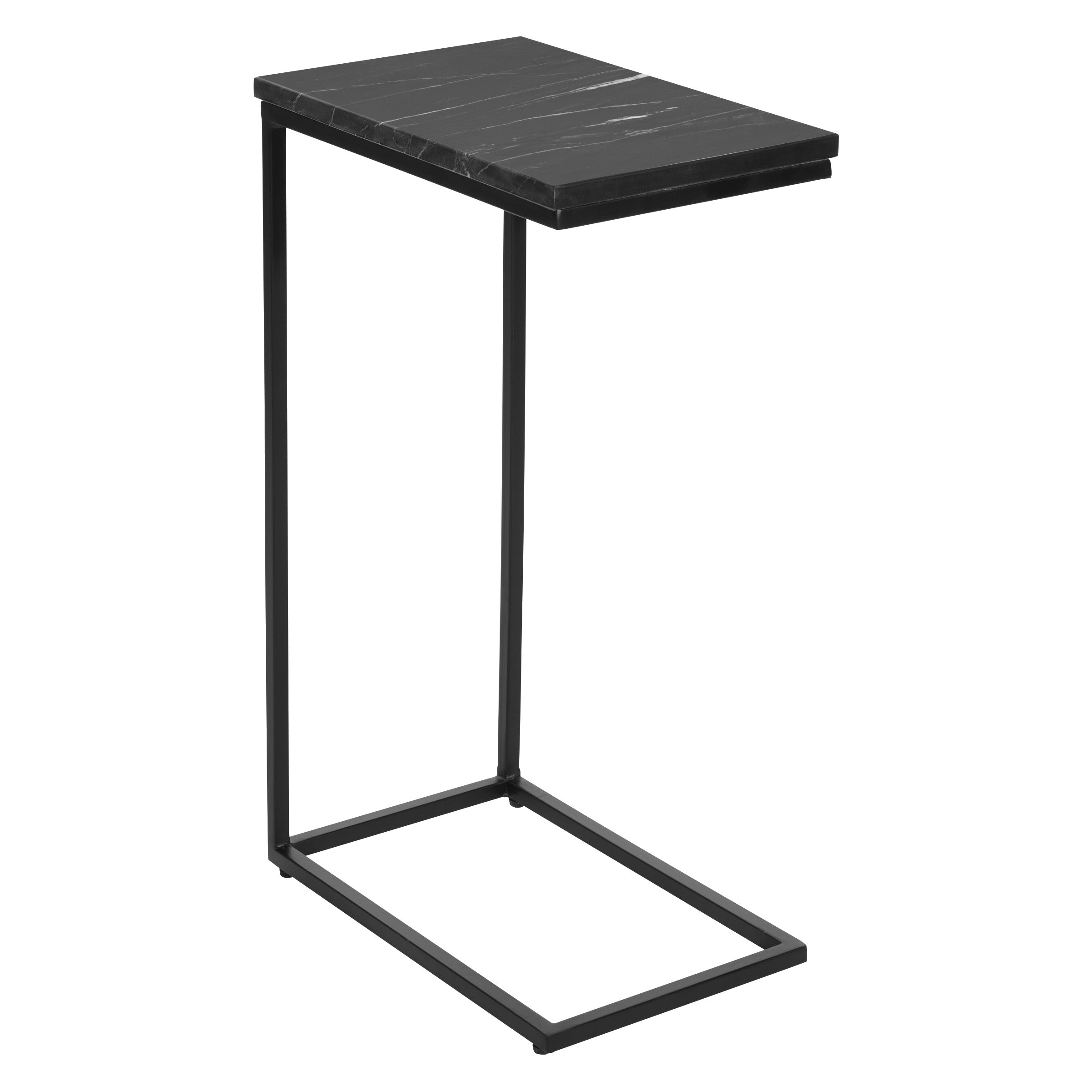 Solid Marble Top C-Table - Black