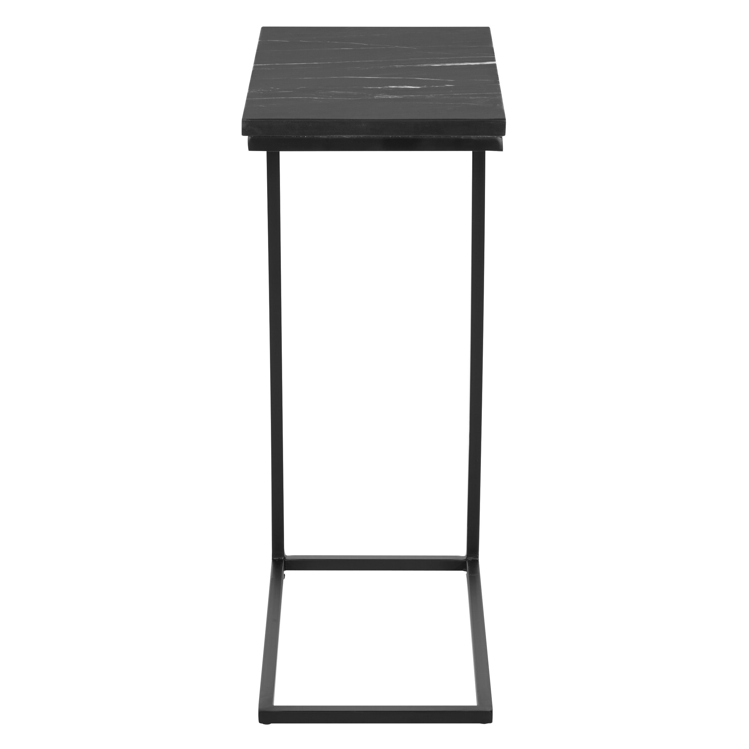 Solid Marble Top C-Table - Black