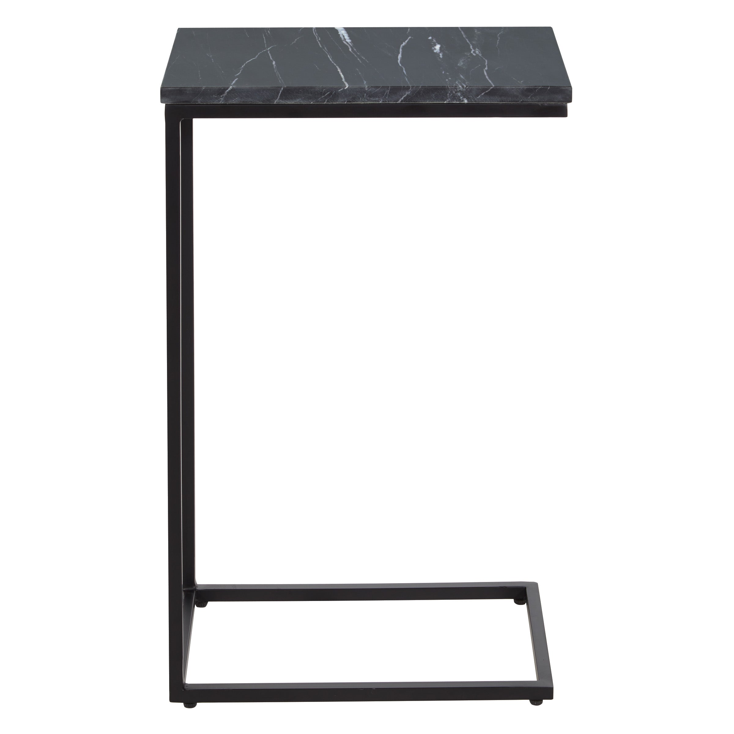 Solid Marble Top C-Table - Black