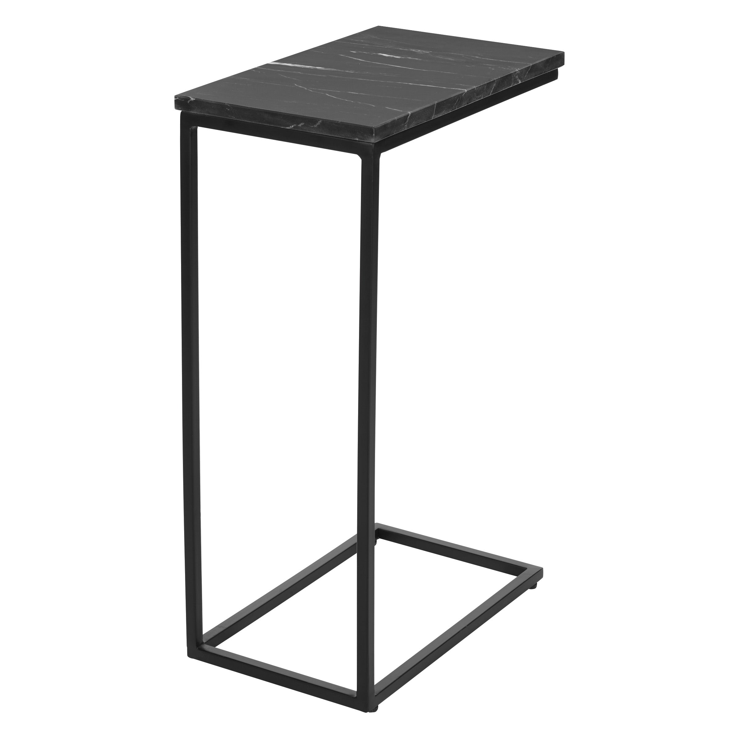 Solid Marble Top C-Table - Black