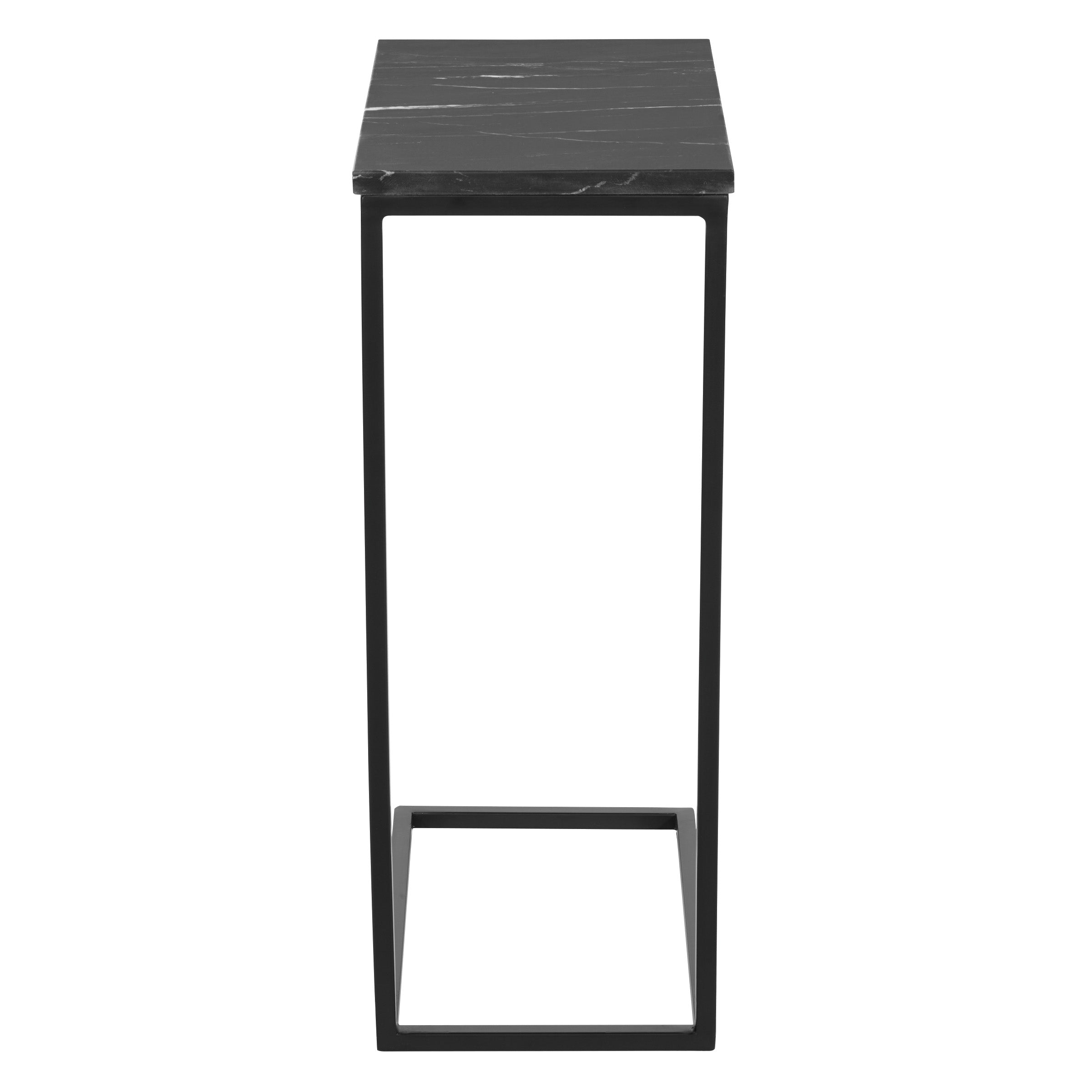 Solid Marble Top C-Table - Black