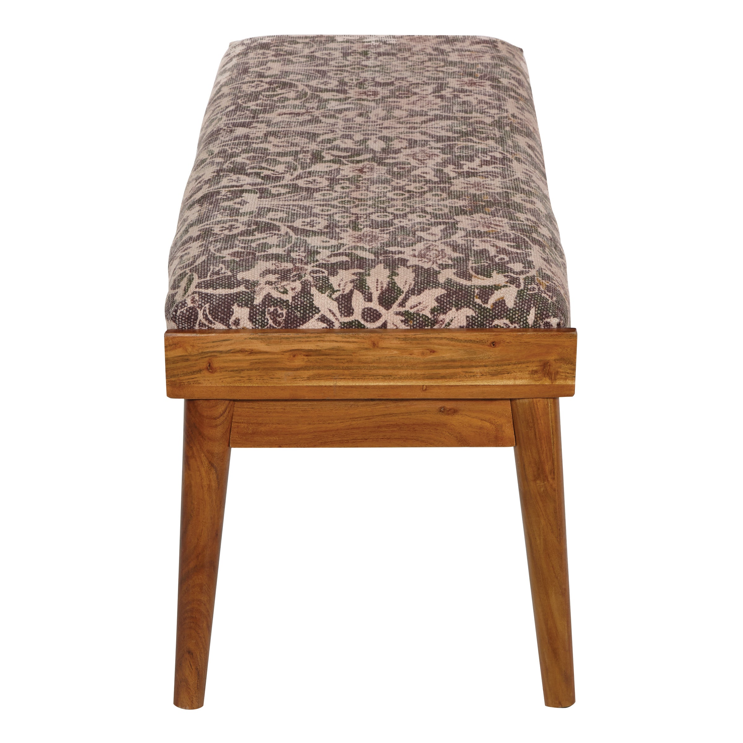 Kilim Style Woven Bench - Flower Tapestry Print