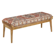 Kilim Style Woven Bench - Red Tapestry Print
