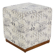 Square Ottoman in Boho Style - Geometric Pattern Woven