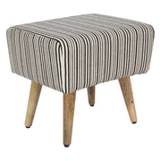 Striped Ottoman Accent Bench - Black/White striped Weave