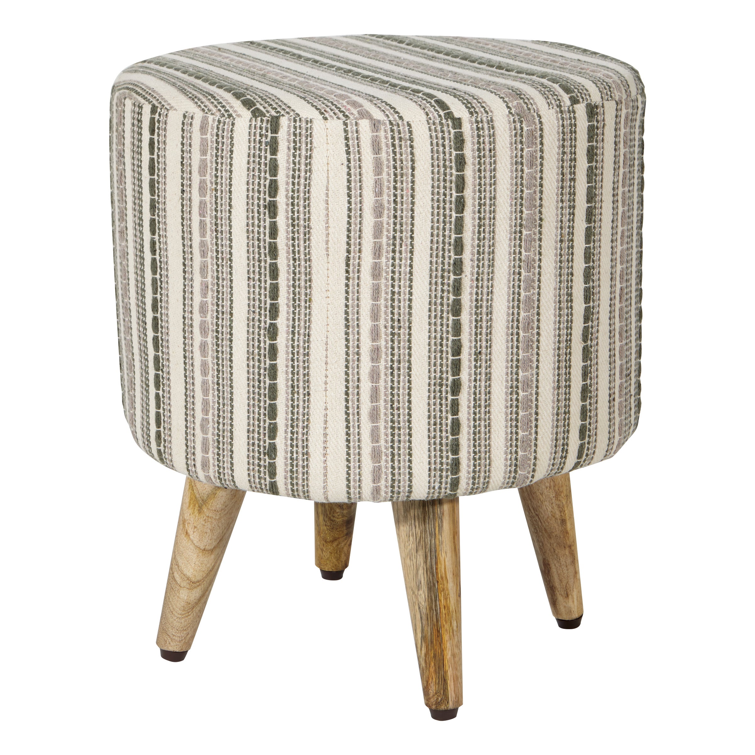 Boho Style Accent Ottoman - Boho style Striped Weave