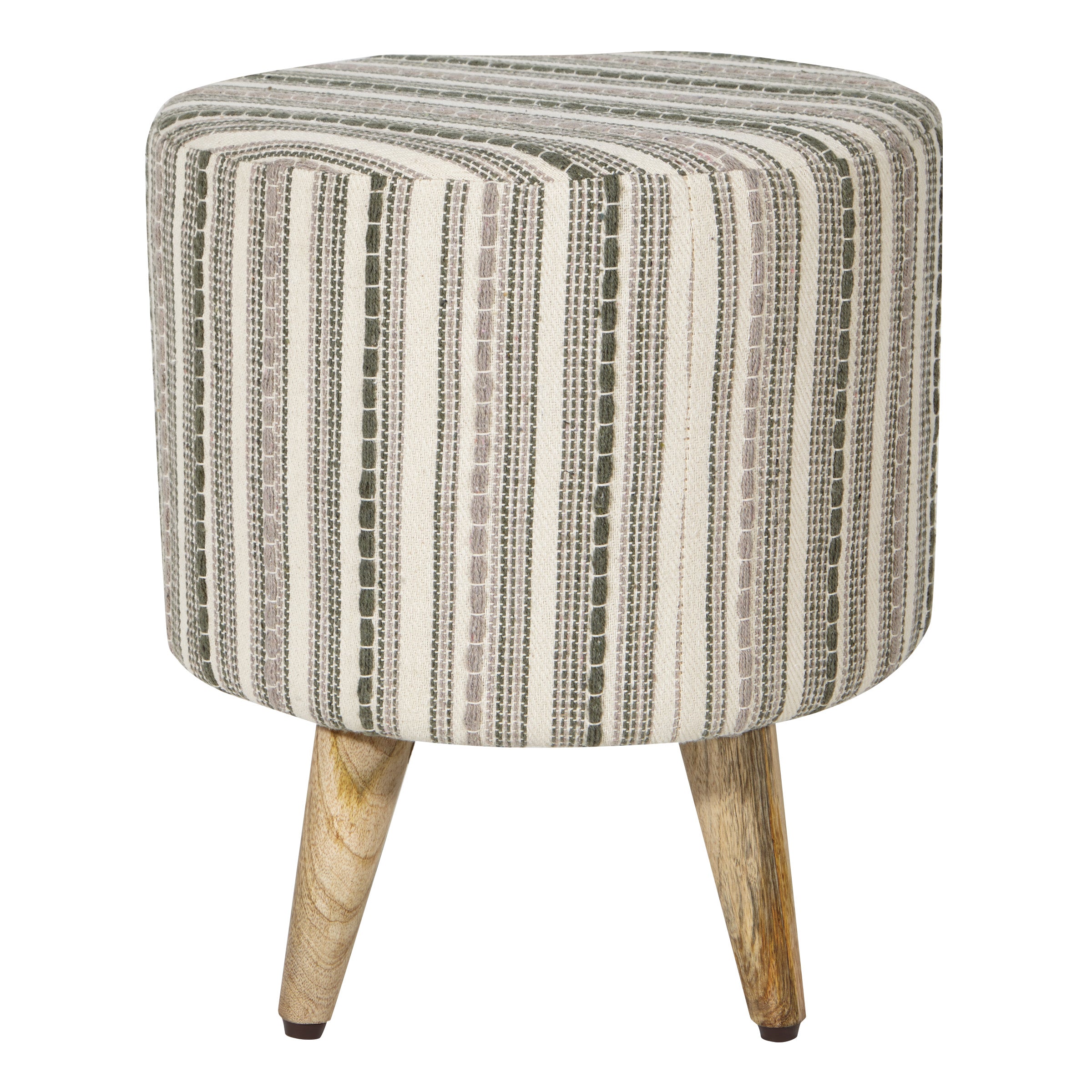 Boho Style Accent Ottoman - Boho style Striped Weave