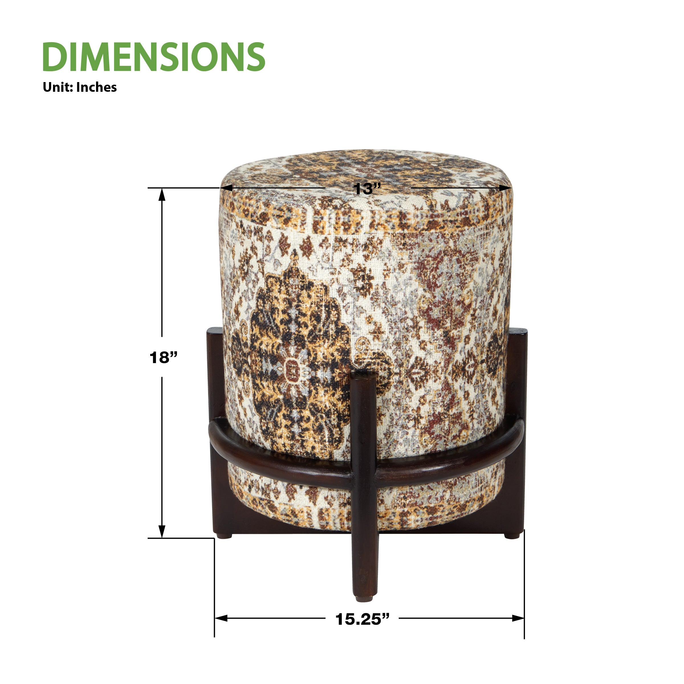 Boho Style Accent Ottoman - Boho style woven Tapestry