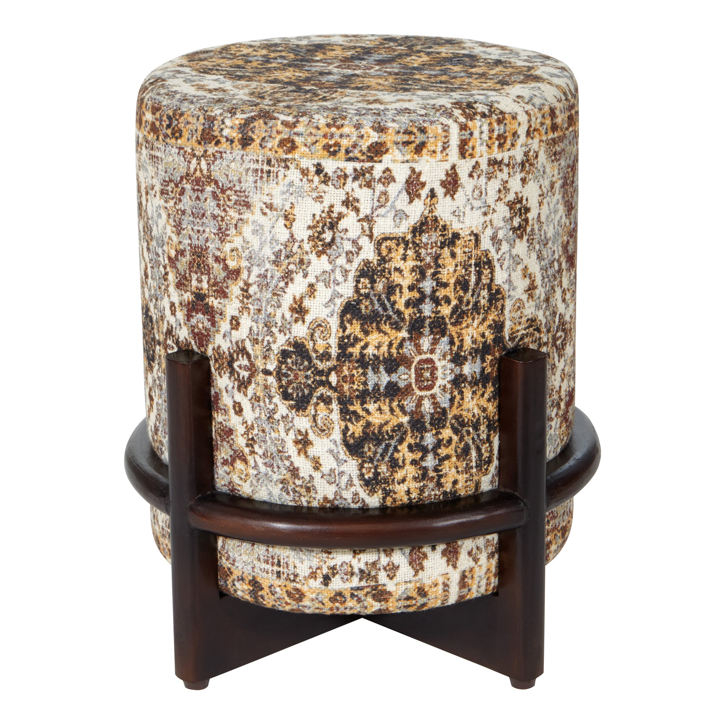 Boho Style Accent Ottoman - Boho style woven Tapestry